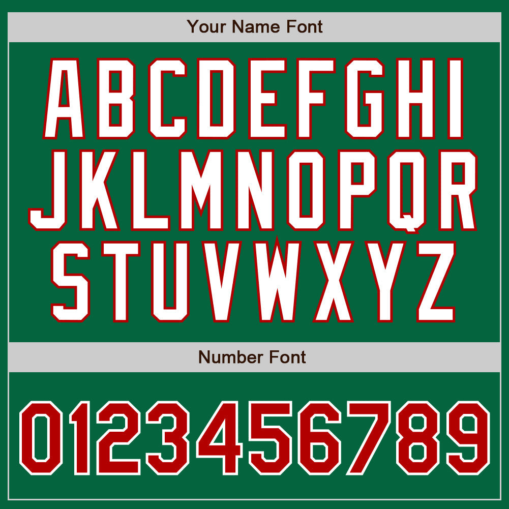 Custom Kelly Green White Pinstripe Red-White Authentic Baseball Jersey baseball jersey product view 4