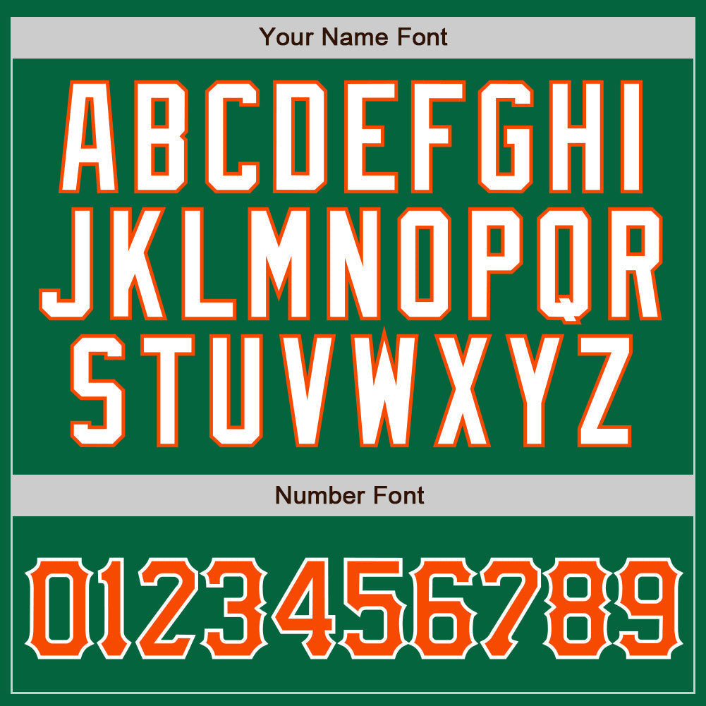 Custom Kelly Green White Pinstripe Orange-White Authentic Baseball Jersey baseball jersey product view 4