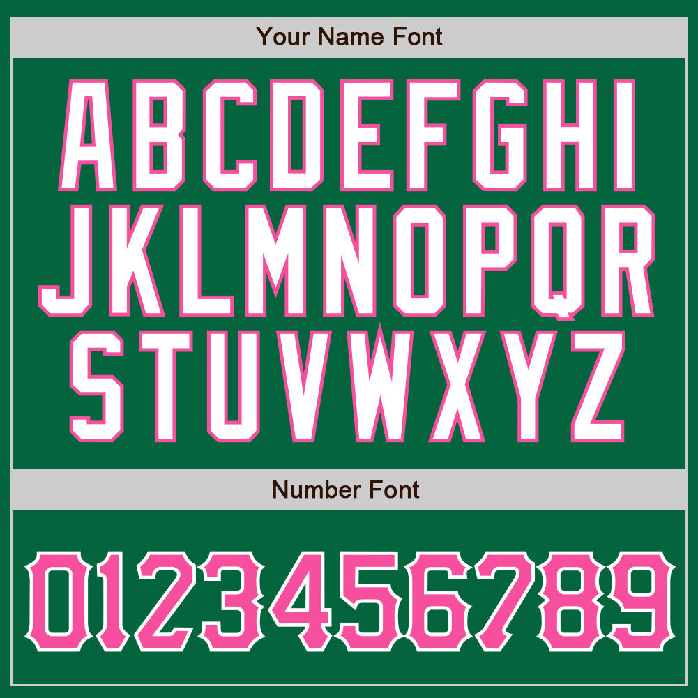 Custom Kelly Green White Pinstripe Pink-White Authentic Baseball Jersey baseball jersey product view 4