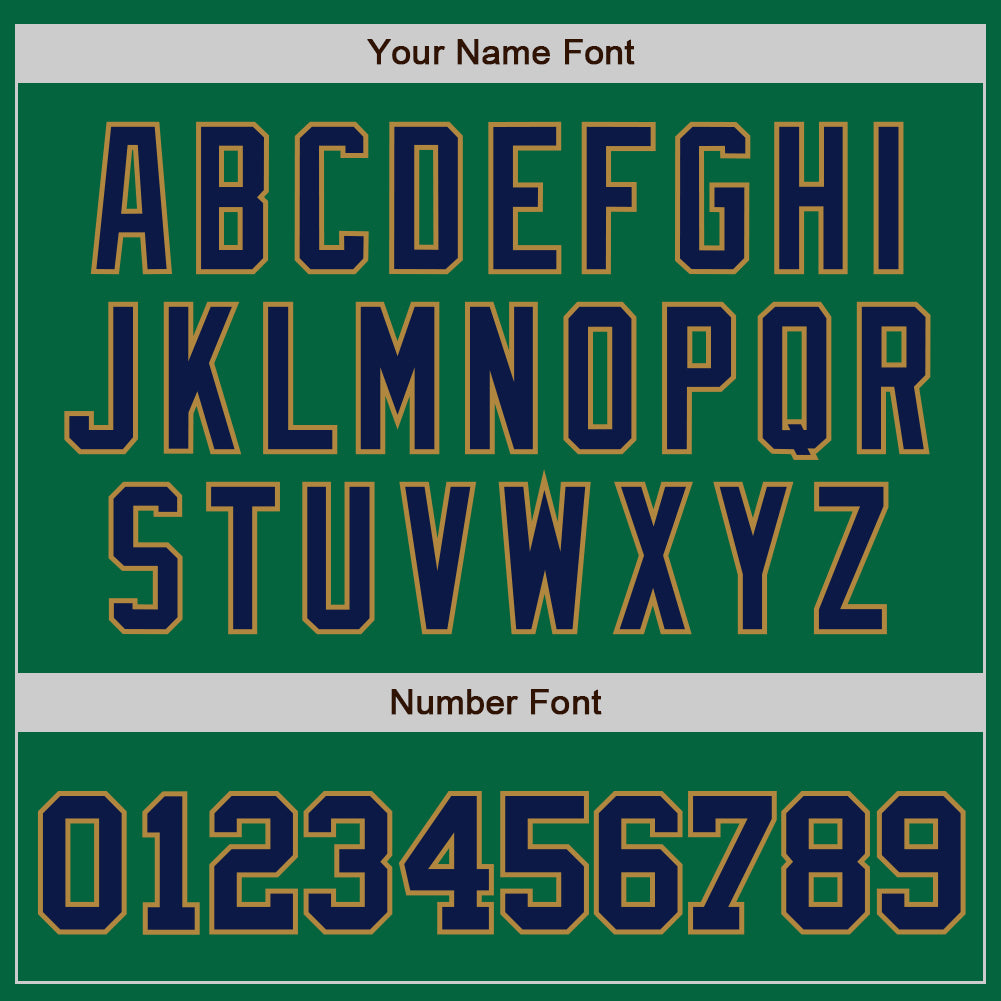 Custom Kelly Green Navy-Old Gold Authentic Baseball Jersey baseball jersey product view 5