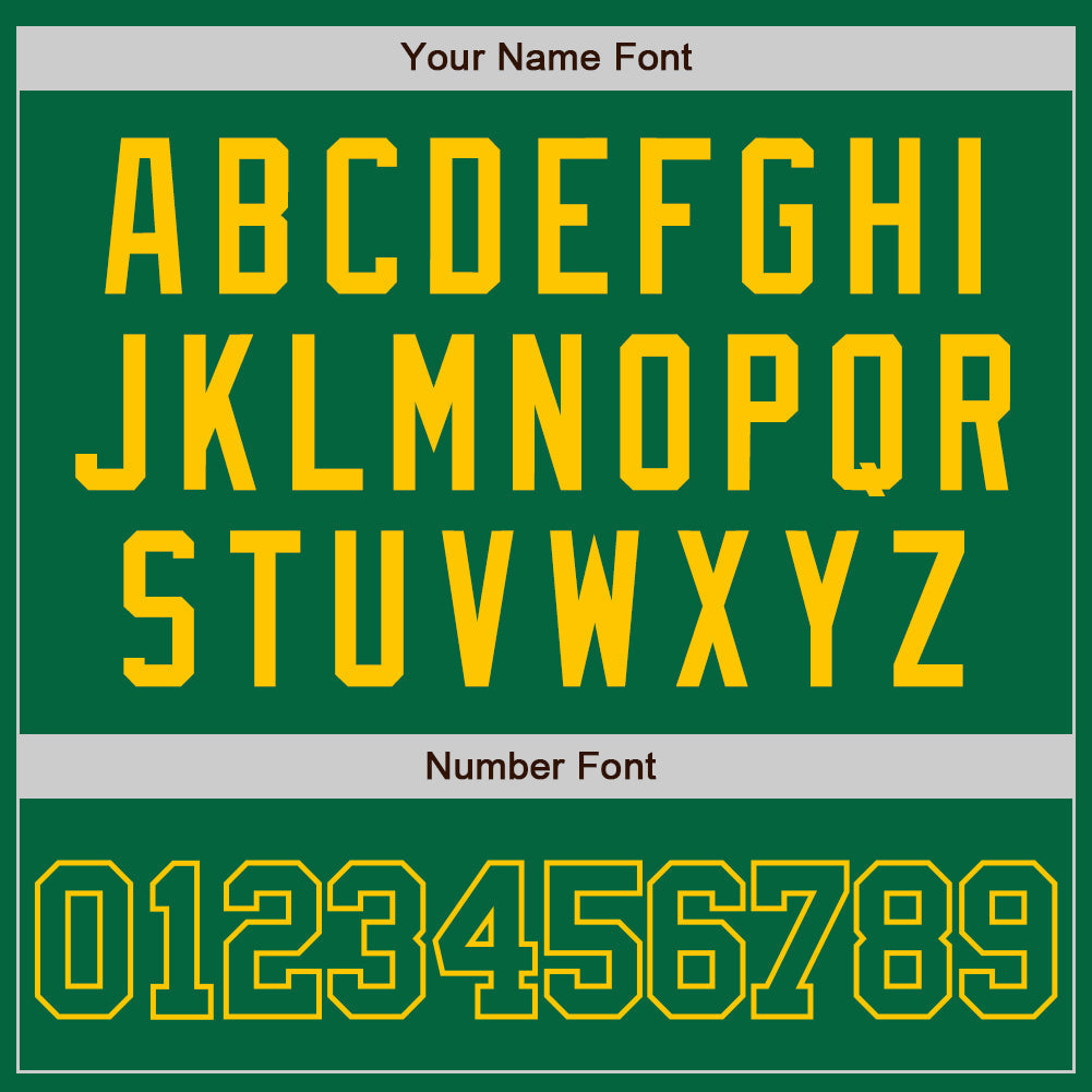 Custom Kelly Green Kelly Green-Gold Authentic Baseball Jersey baseball jersey product view 5