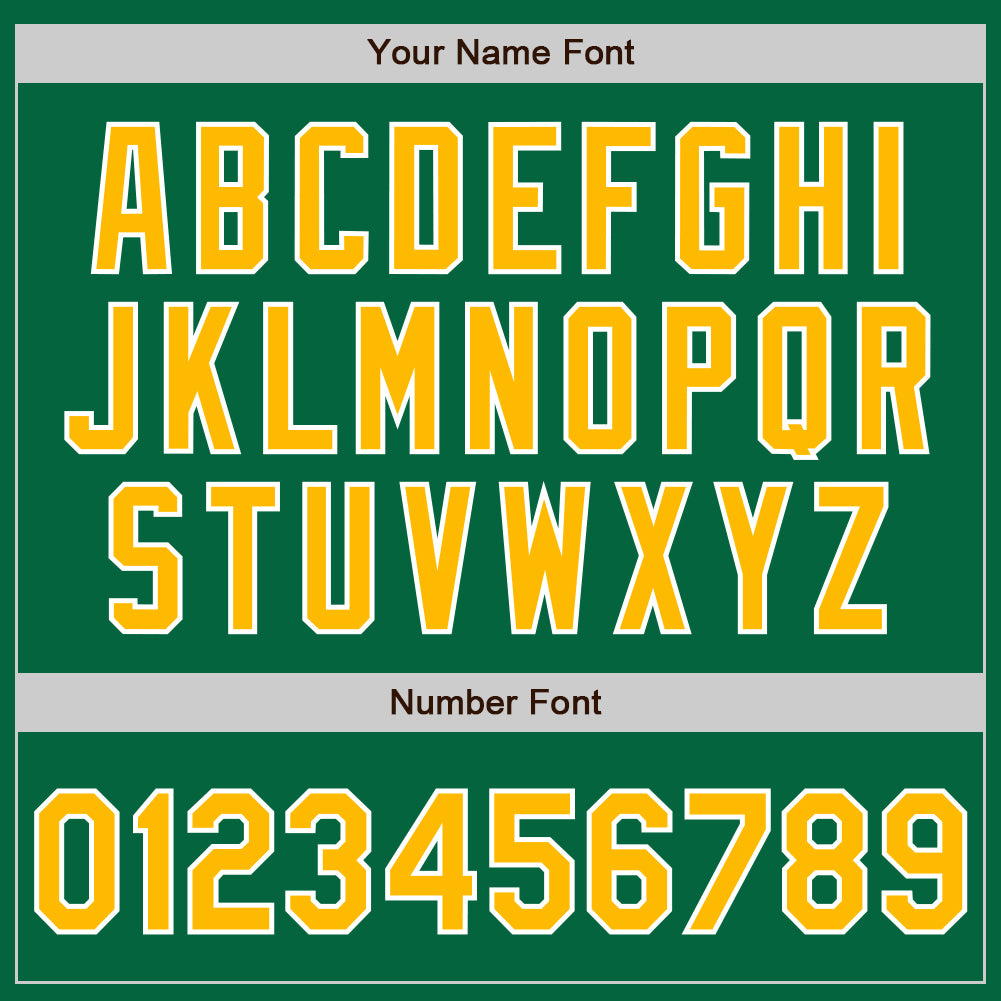 Custom Kelly Green Gold-White Authentic Baseball Jersey baseball jersey product view 5