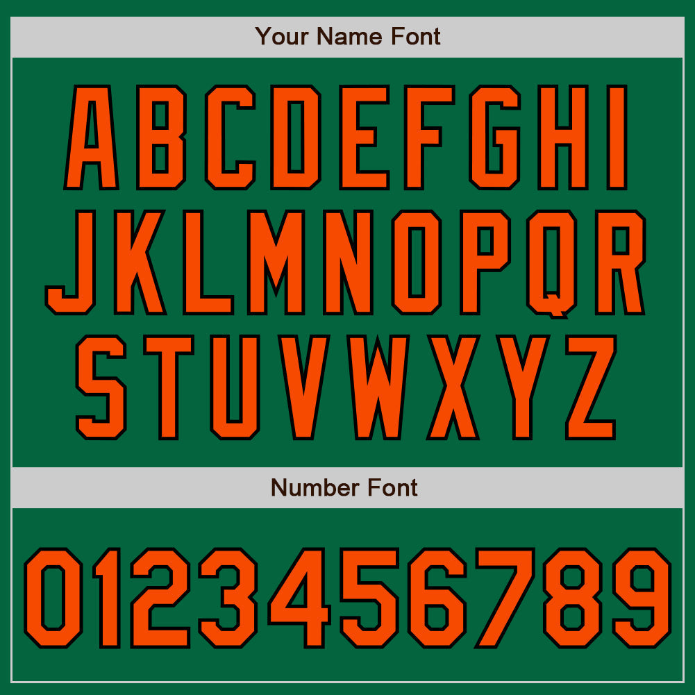 Custom Kelly Green Orange-Black Authentic Baseball Jersey baseball jersey product view 5