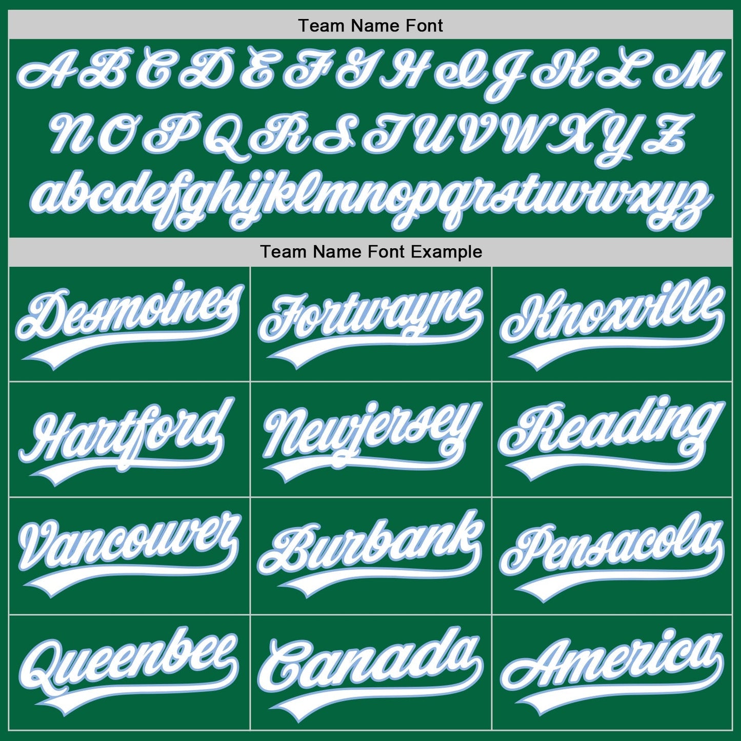 Custom Kelly Green White-Light Blue Authentic Baseball Jersey baseball jersey product view 4