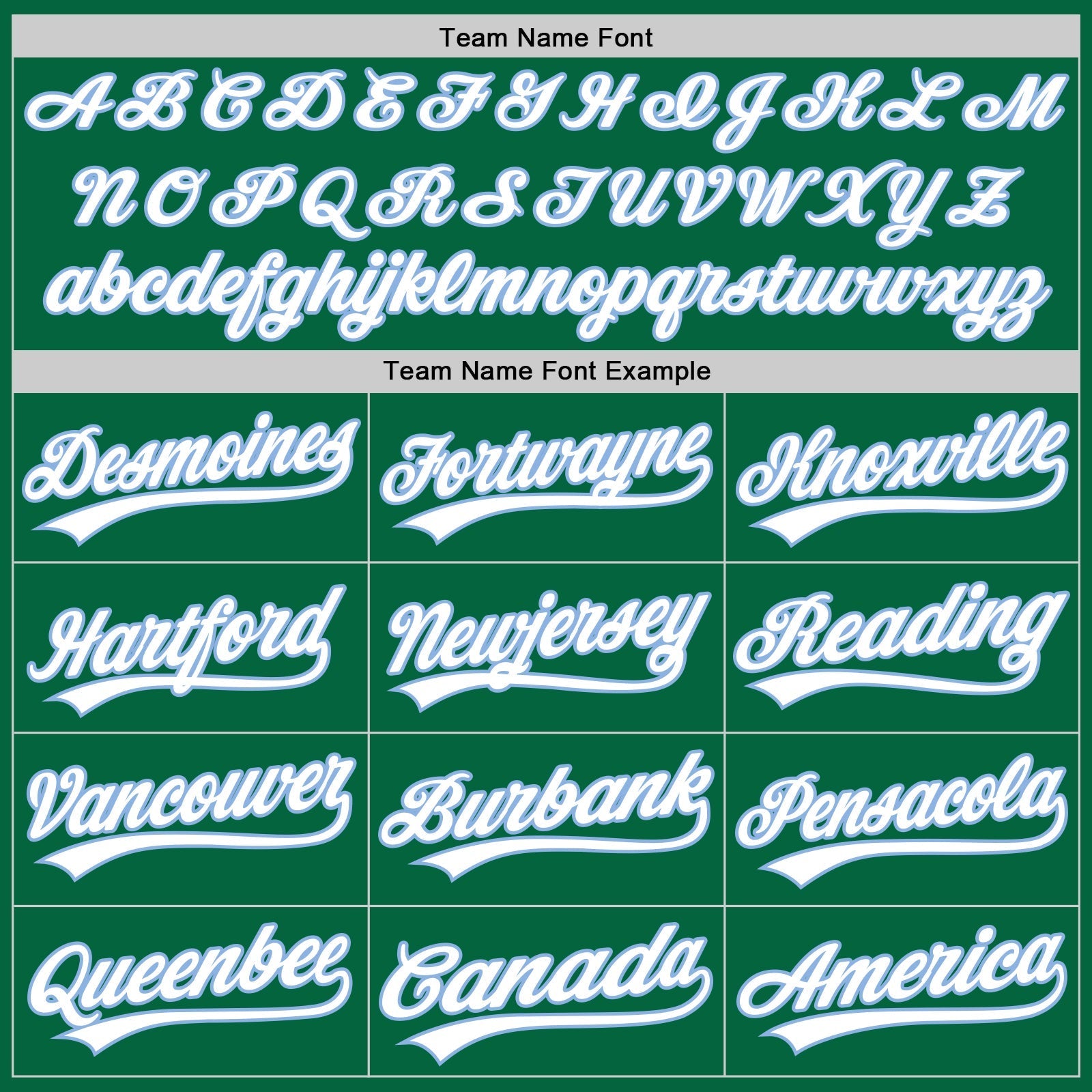 Custom Kelly Green White-Light Blue Authentic Baseball Jersey baseball jersey product view 4