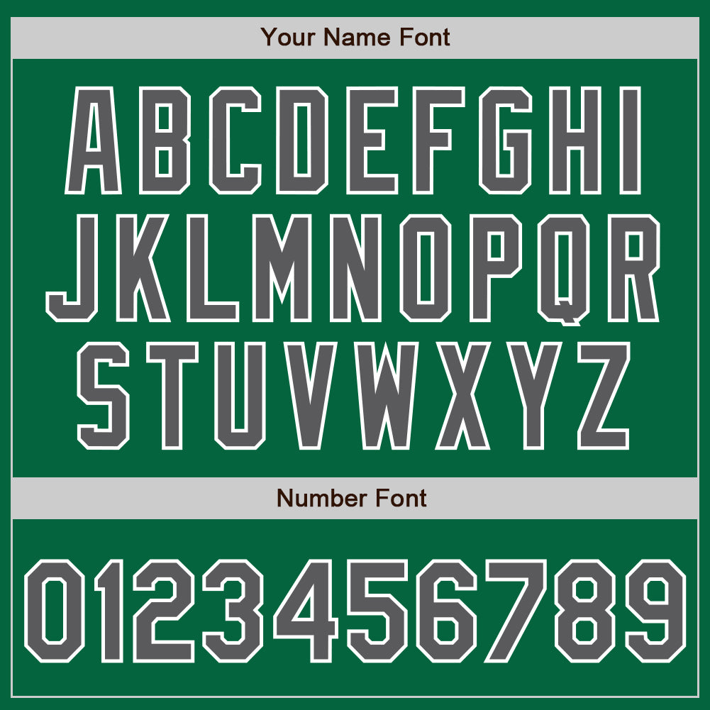 Custom Kelly Green Steel Gray-White Authentic Baseball Jersey baseball jersey product view 5
