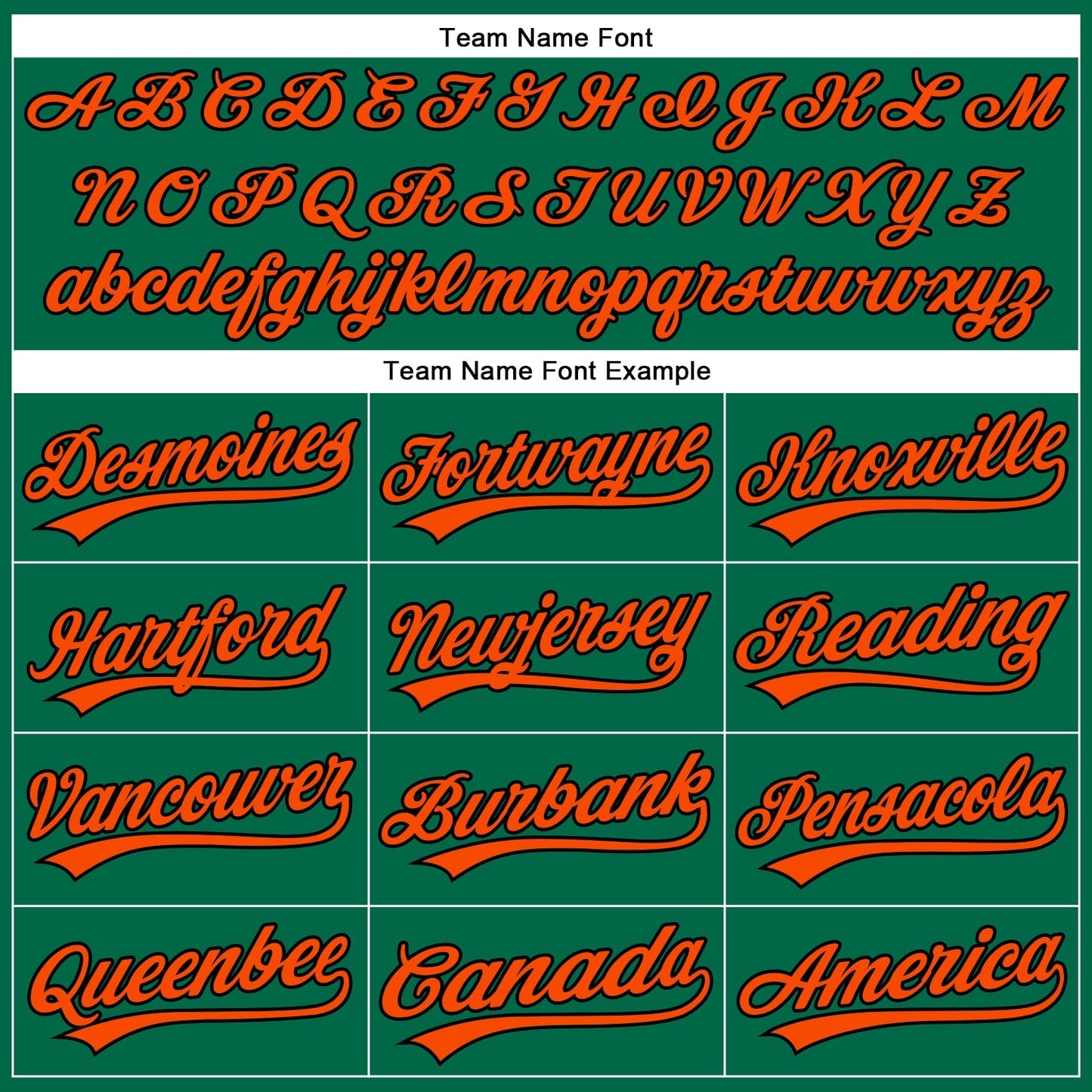 Custom Kelly Green Black Pinstripe Orange Authentic Baseball Jersey baseball jersey product view 4