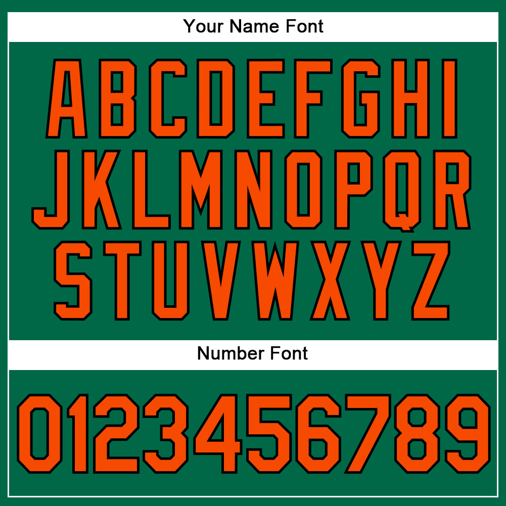 Custom Kelly Green Black Pinstripe Orange Authentic Baseball Jersey baseball jersey product view 5