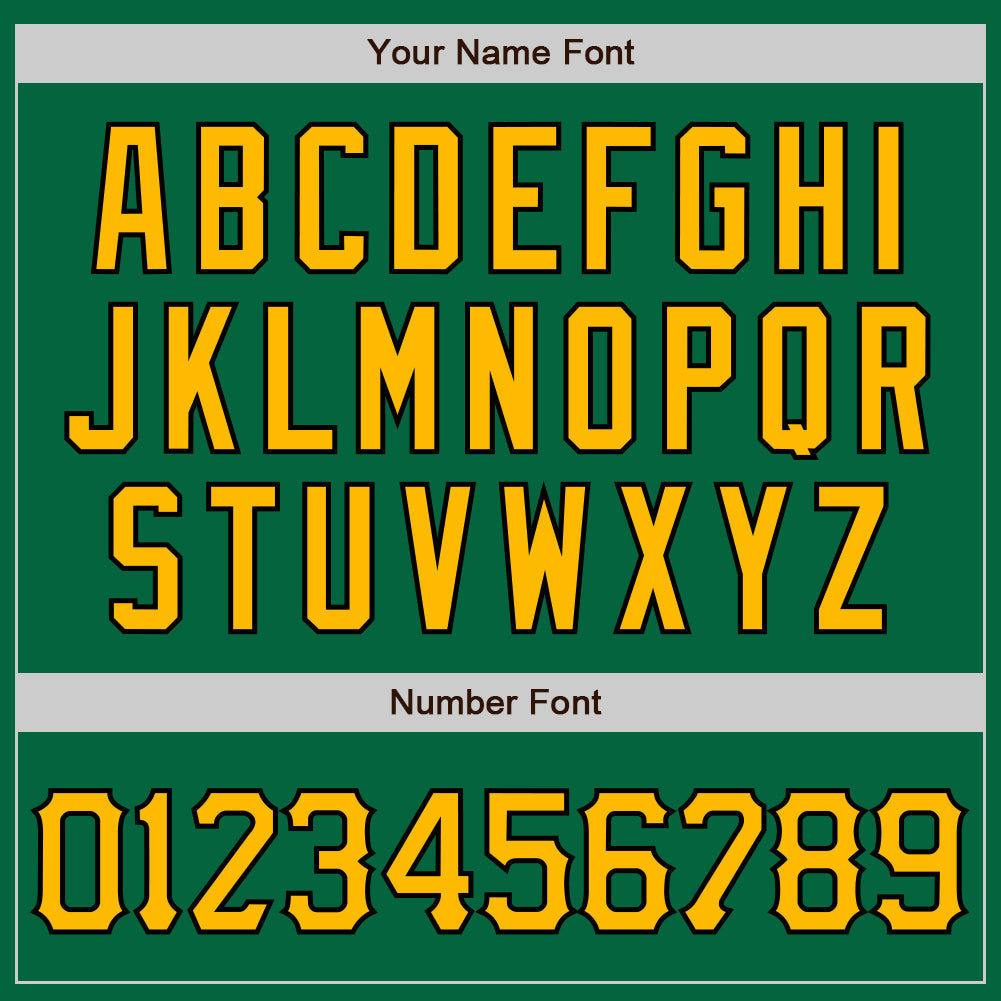 Custom Kelly Green Gold-Black Authentic Baseball Jersey baseball jersey product view 5