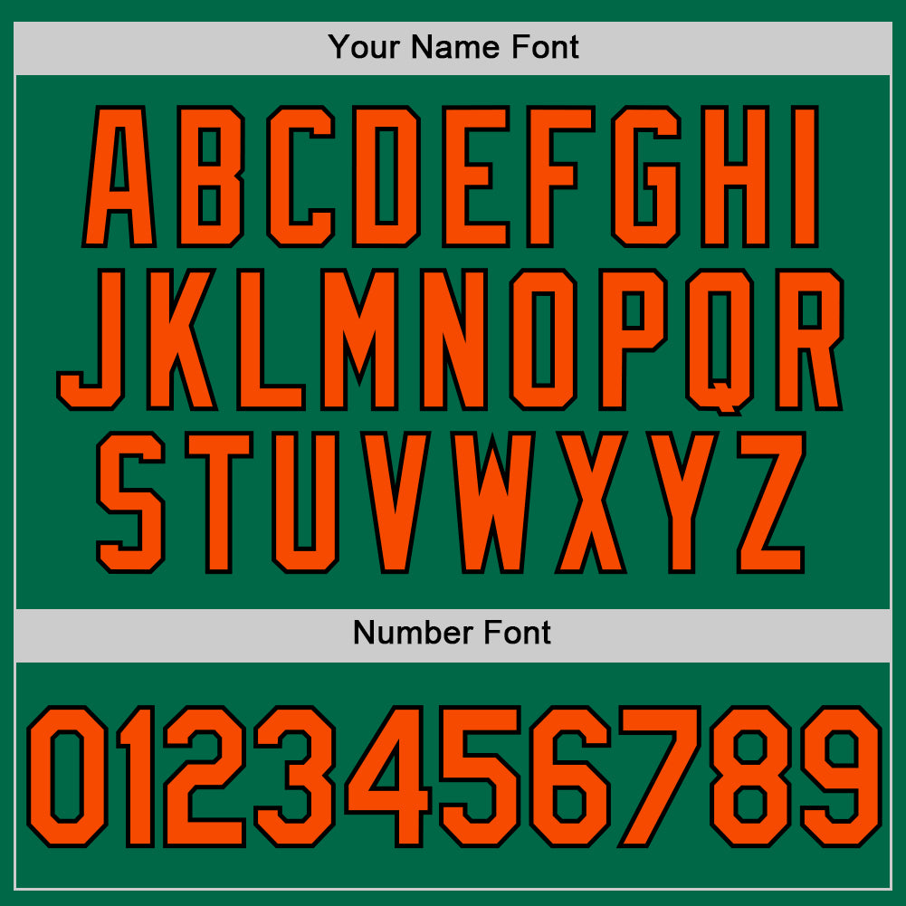 Custom Kelly Green Orange-Black Authentic Throwback Baseball Jersey baseball jersey product view 5