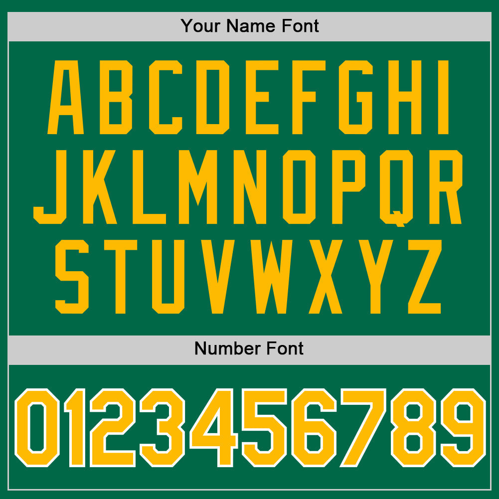 Custom Kelly Green Gold-White Authentic Throwback Baseball Jersey baseball jersey product view 5