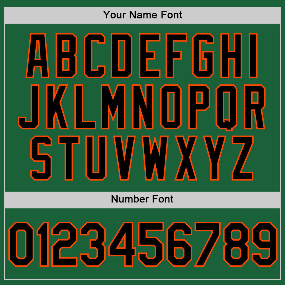 Custom Kelly Green Black-Orange Authentic Throwback Baseball Jersey baseball jersey product view 5