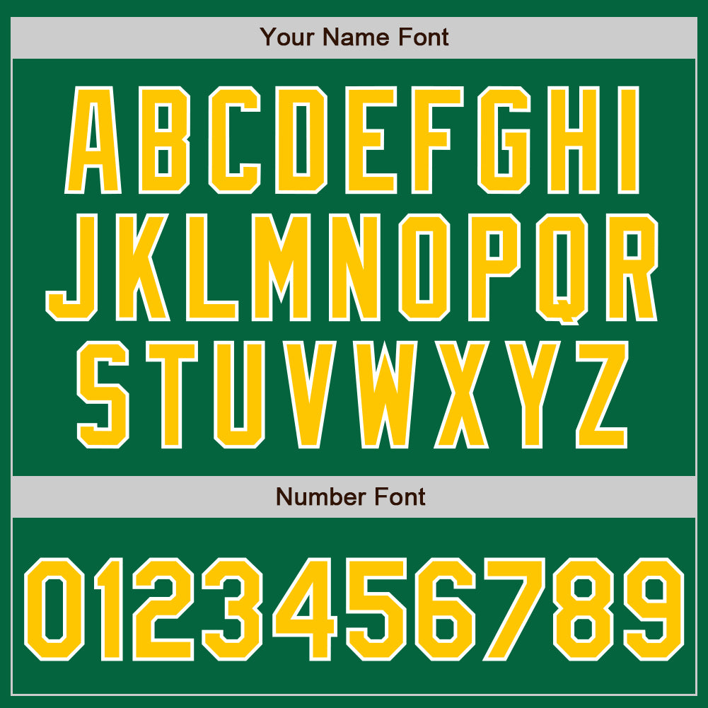 Custom Kelly Green Yellow-White Authentic Baseball Jersey baseball jersey product view 5