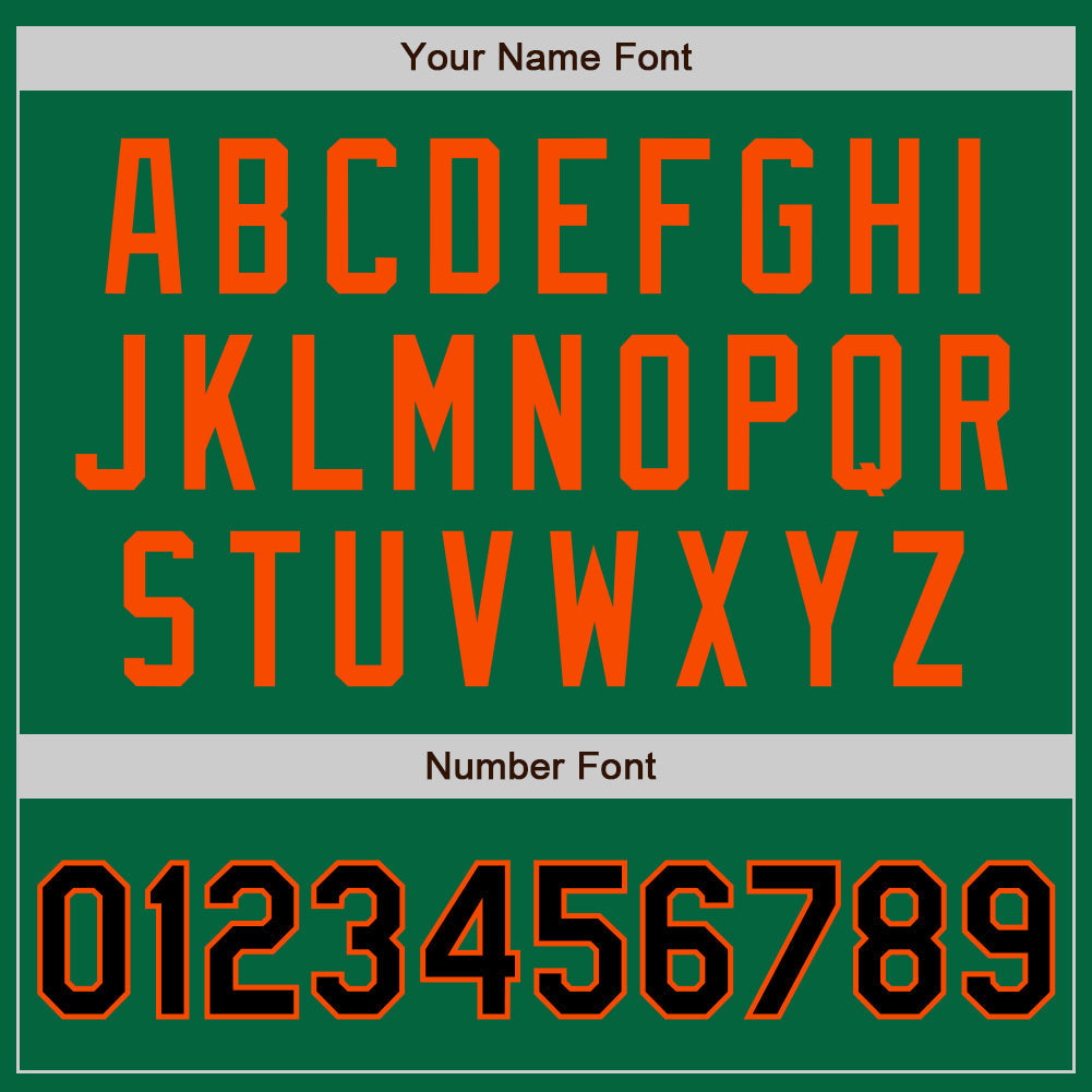 Custom Kelly Green Black-Orange Authentic Baseball Jersey baseball jersey product view 5