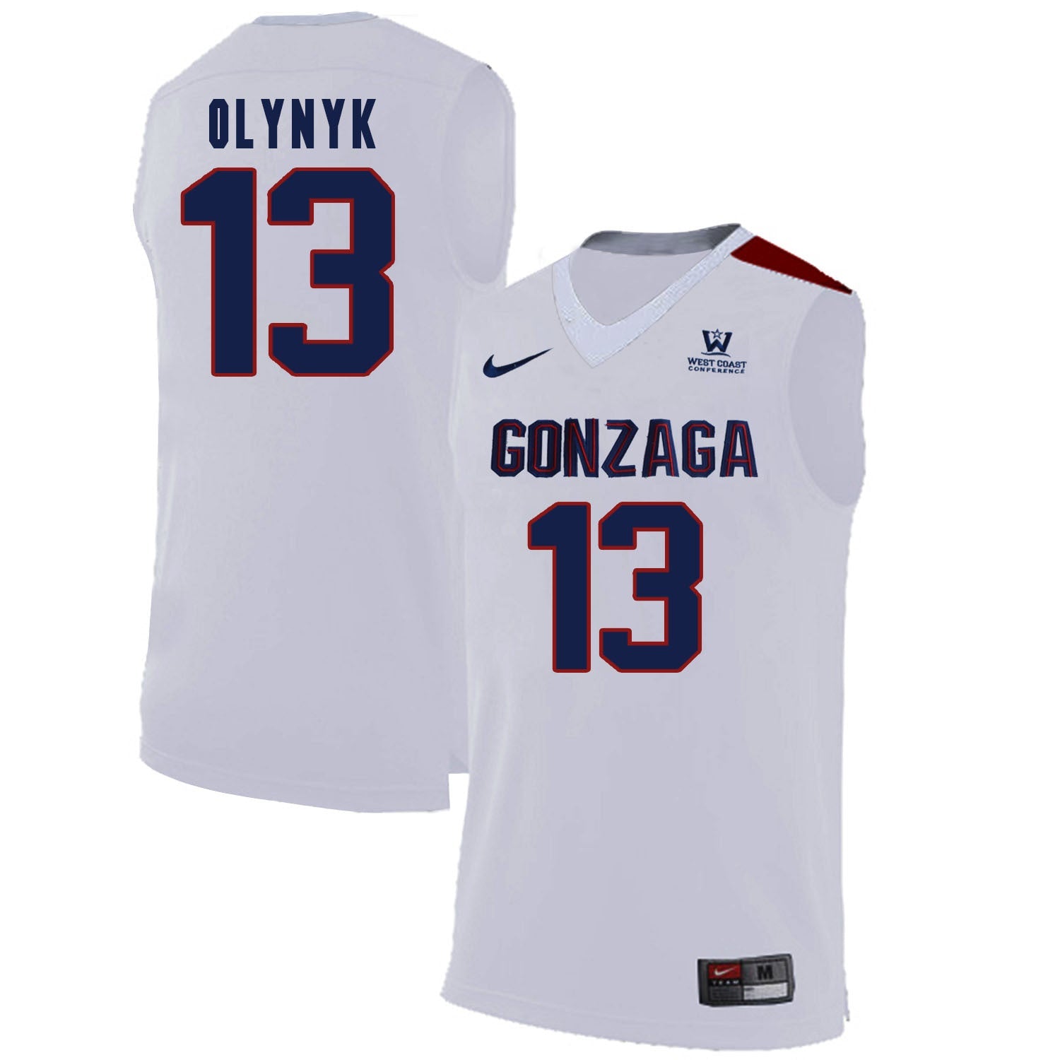 Kelly Olynyk 13 White College Football Jersey football jersey product view 1