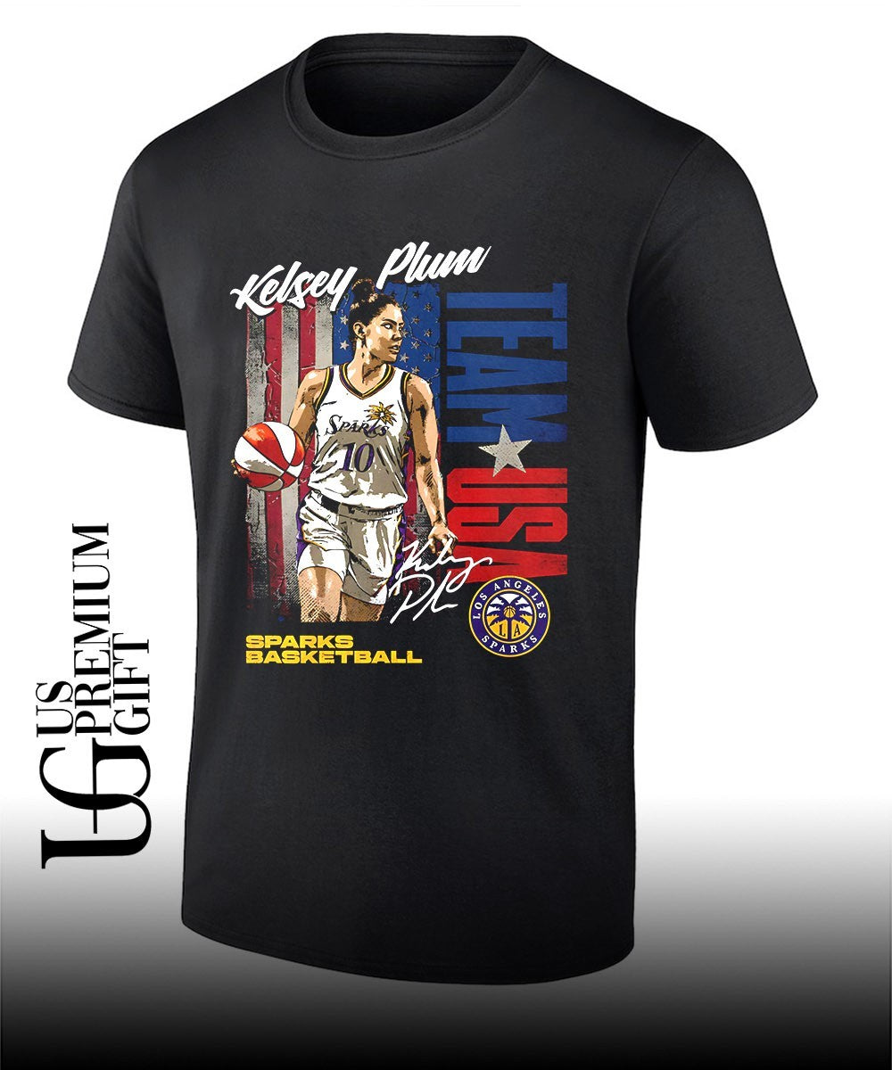 Kelsey Plum Los Angeles Sparks Team USA WNBA graphic shirt Unisex T-shirt, Sweatshirt, Hoodie, Long Sleeve Tee - T-Shirt, Sweatshirt, Hoodie