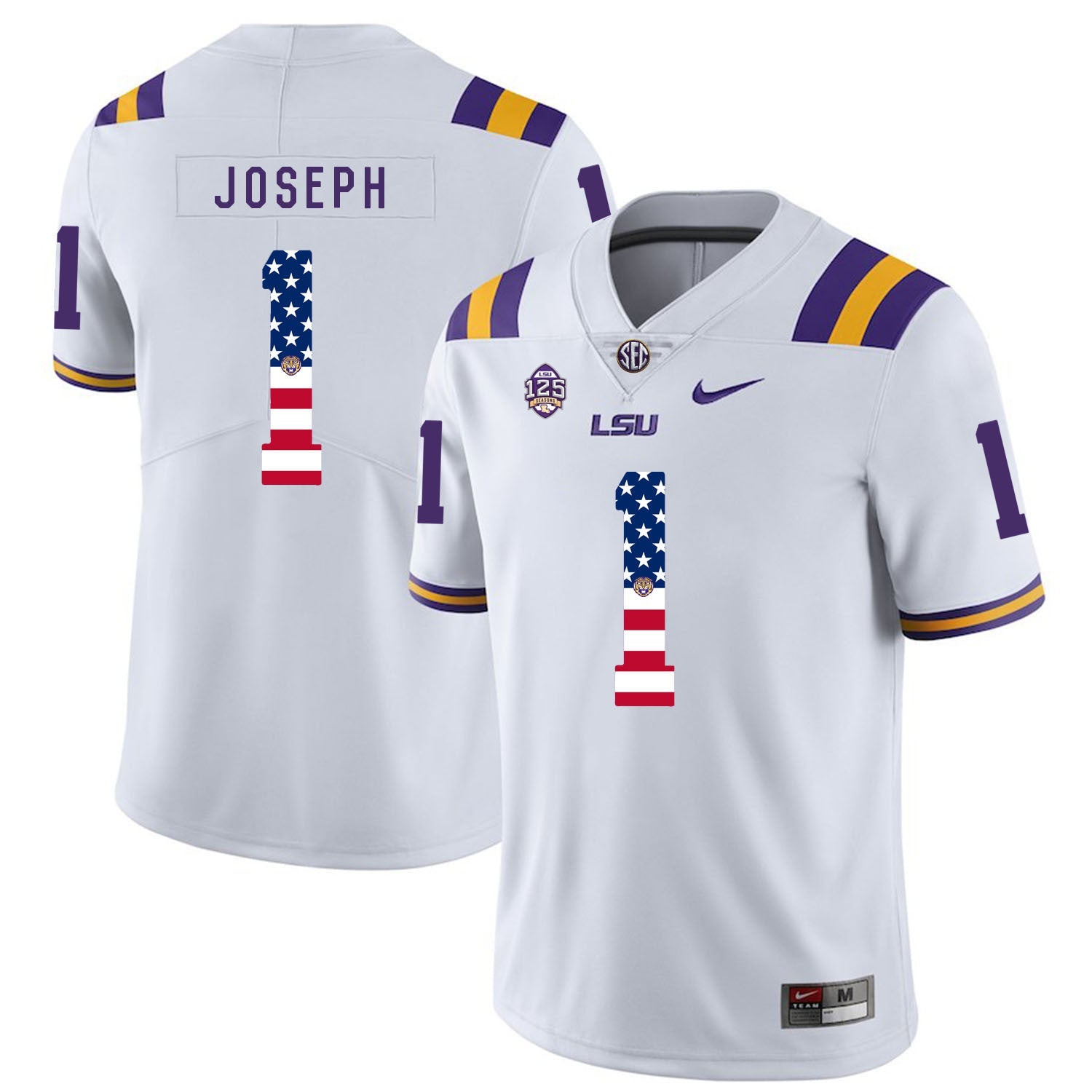 Kelvin Joseph 1 White College Football Jersey football jersey product view 1