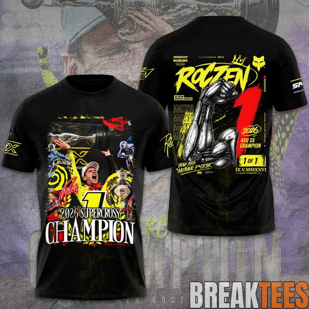 Ken Roczen 450SX Supercross Champion 2026 Shirt Unisex T-shirt, Sweatshirt, Hoodie, Long Sleeve Tee - T-Shirt, Sweatshirt, Hoodie