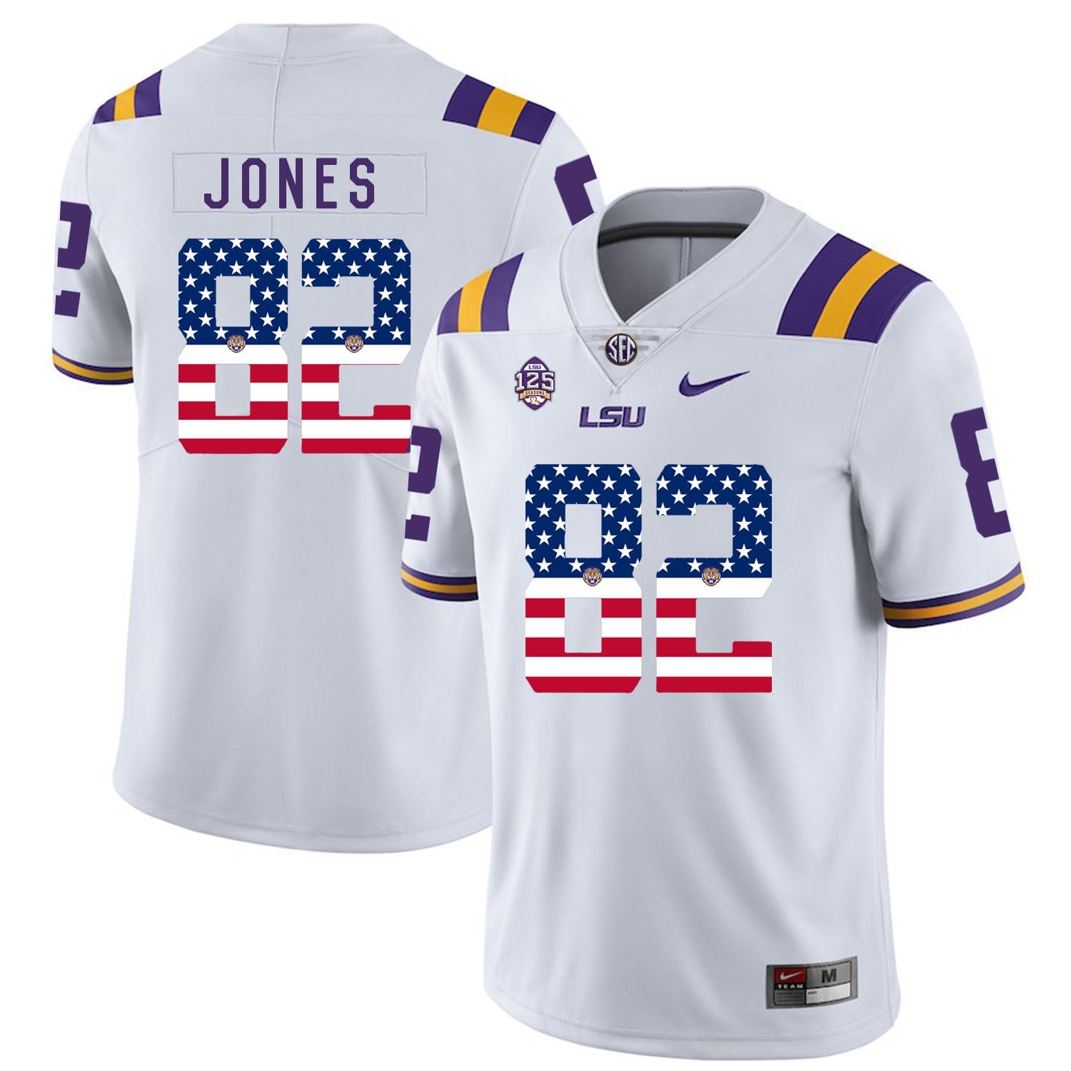 Kenan Jones 82 White College Football Jersey football jersey product view 1