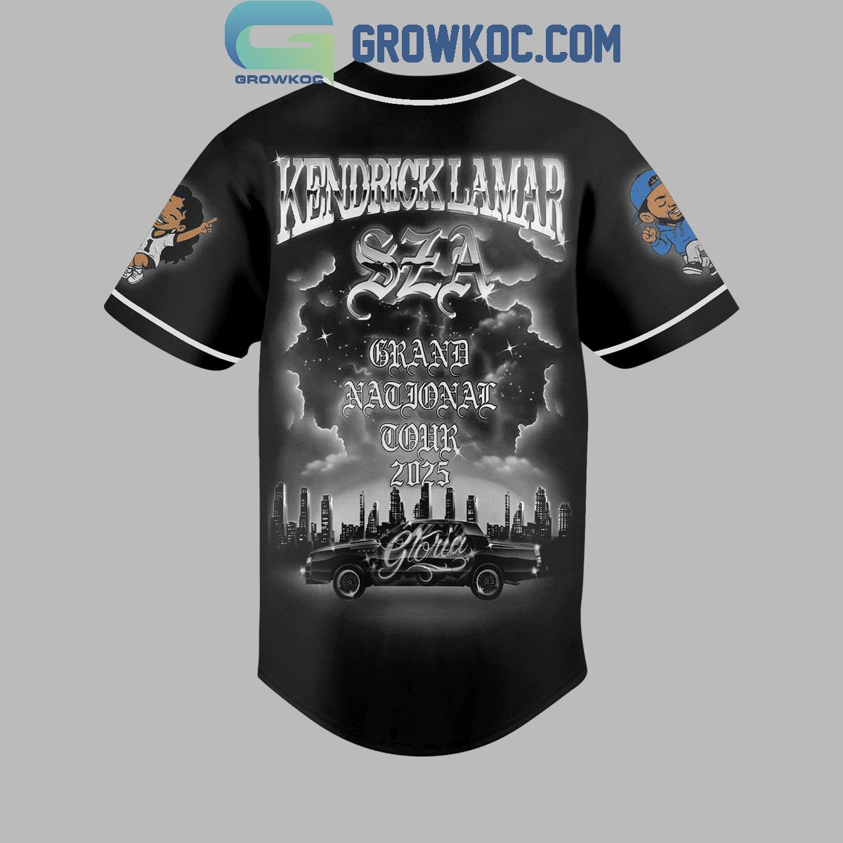 Kendrick Lamar And Sza Grand National Tour 2025 Baseball Jersey baseball jersey product view 3