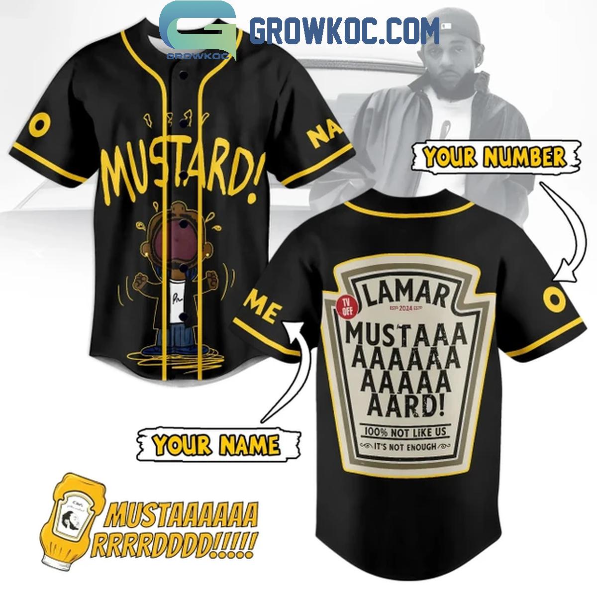 Kendrick Lamar Mustard Not Like Us Not Enough Personalized Baseball Jersey baseball jersey product view 1