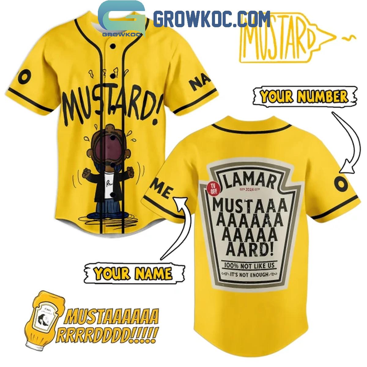 Kendrick Lamar Mustard Not Like Us Not Enough Personalized Baseball Jersey baseball jersey product view 4