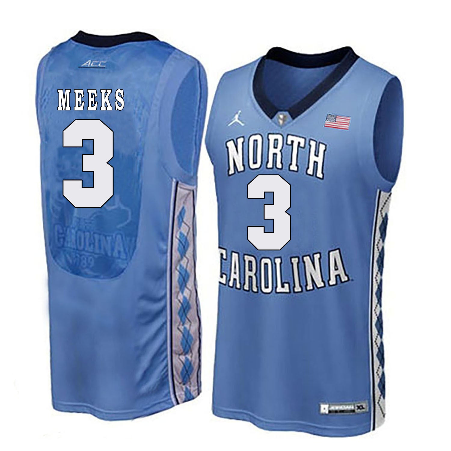 Kennedy Meeks 3 Blue College Football Jersey football jersey product view 1