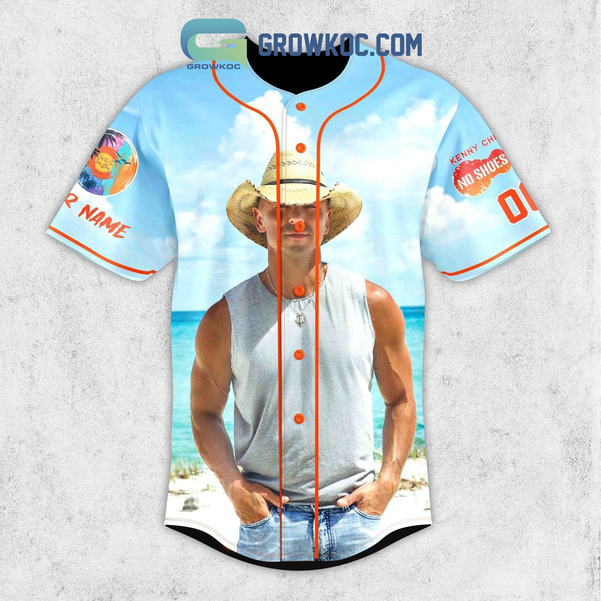 Kenny Chesney Hightown Fan Personalized Baseball Jersey baseball jersey product view 2