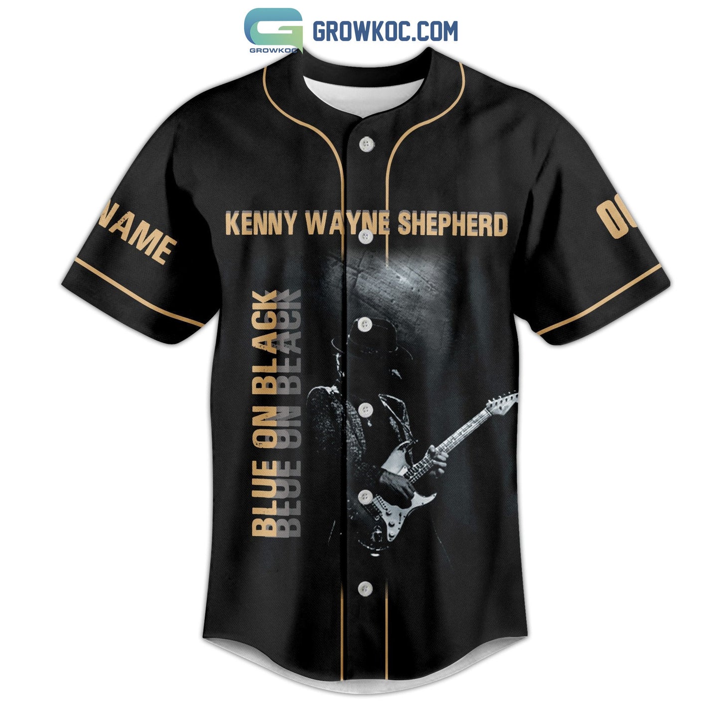 Kenny Wayne Shepherd Blue On Black Personalized Baseball Jersey baseball jersey product view 2