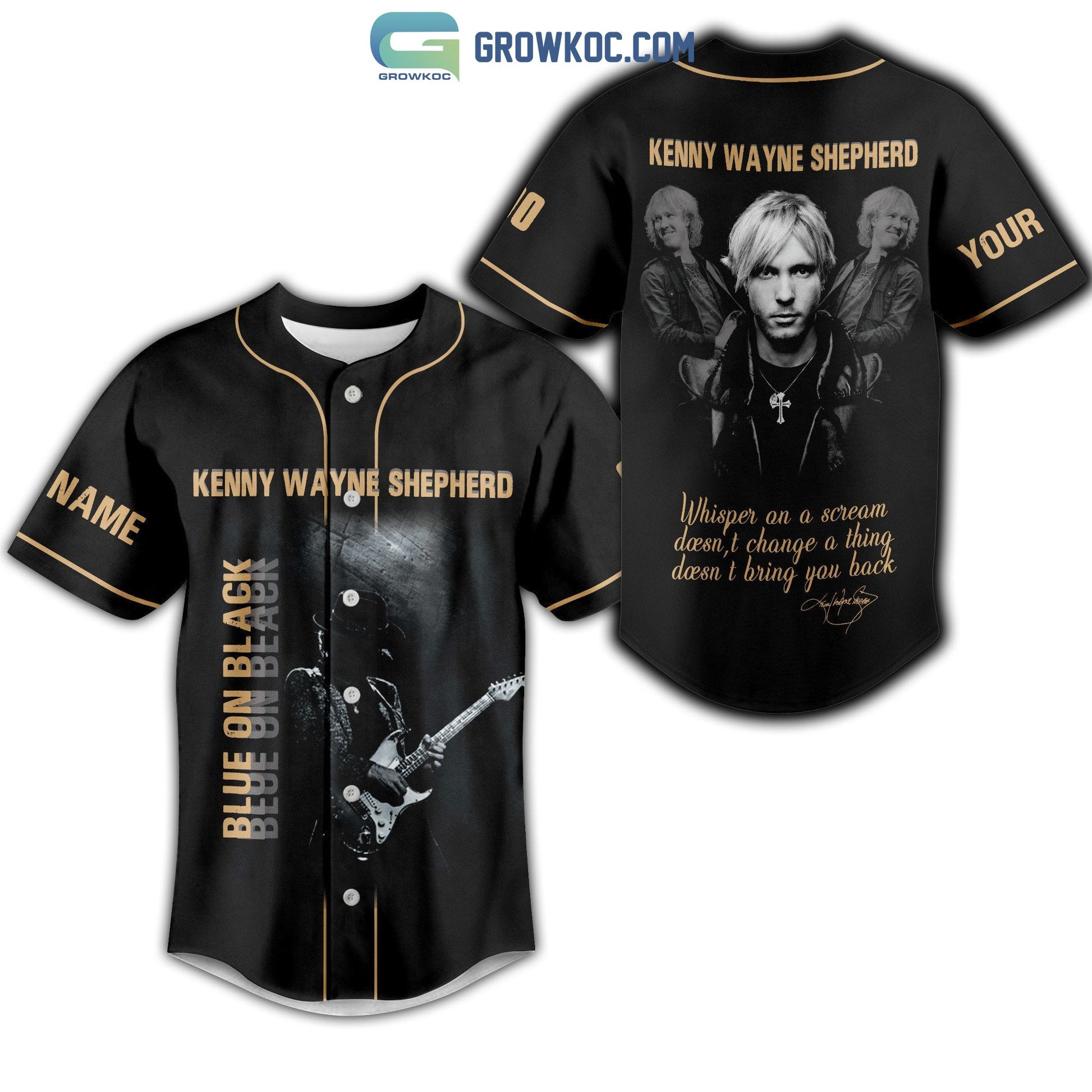 Kenny Wayne Shepherd Blue On Black Personalized Baseball Jersey baseball jersey product view 3