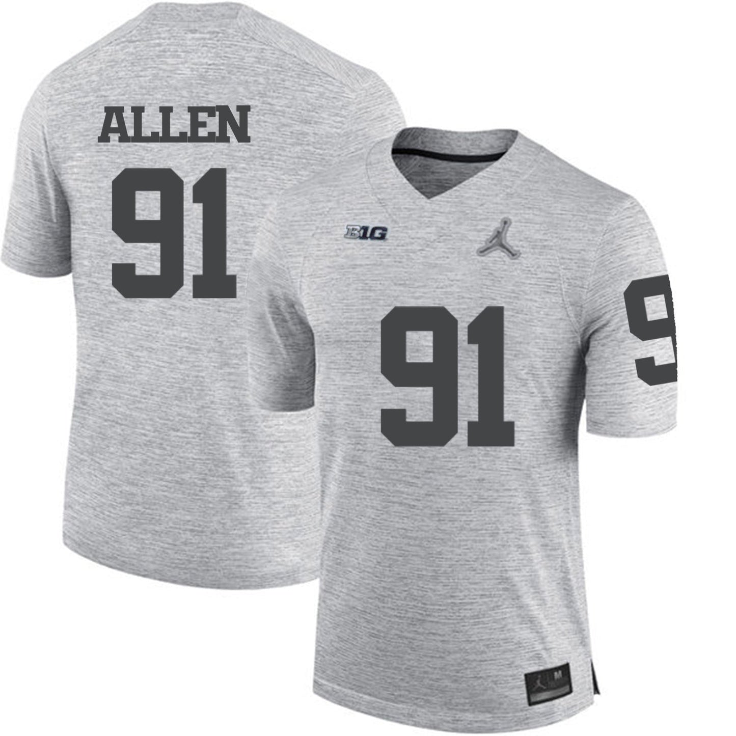 Kenny Allen 91 Gray College Football Jersey football jersey product view 1