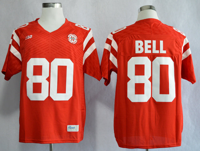 Kenny Bell 80 Red College Football Jersey football jersey product view 1
