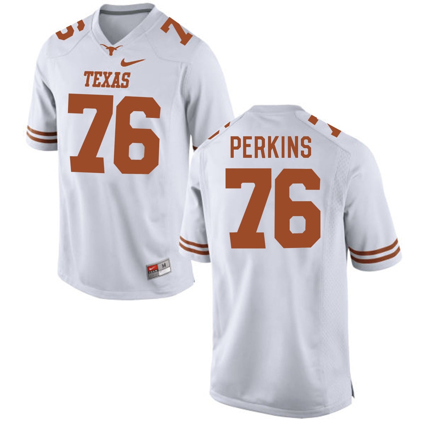 Kent Perkins 76 White College Football Jersey football jersey product view 1