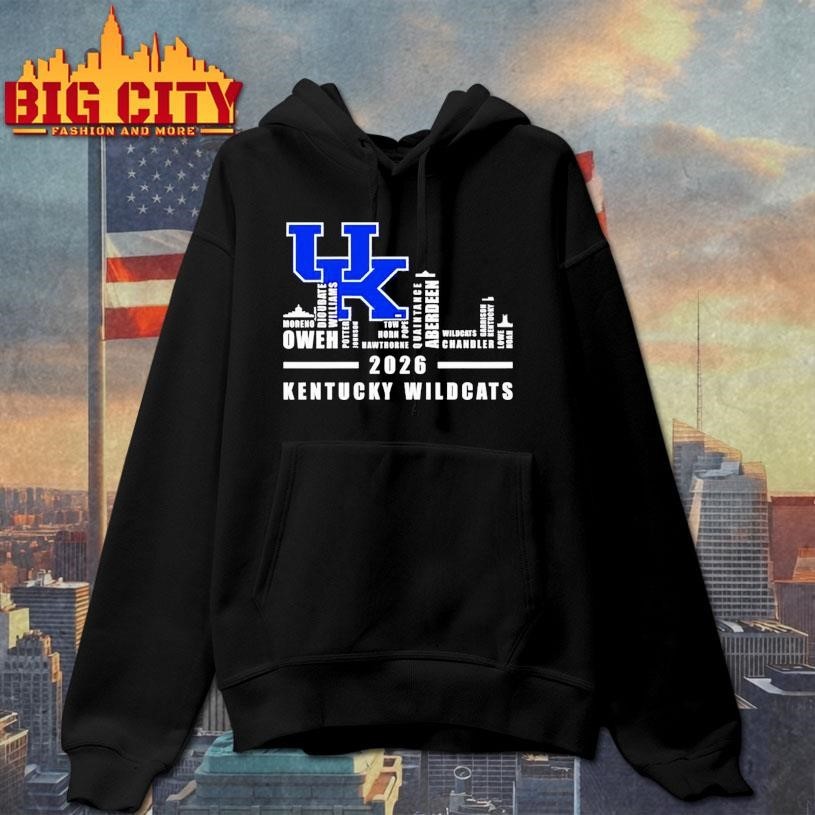 Kentucky Wildcats 2026 players names city skyline - Adult & Kids T-Shirts, Sweatshirts & Hoodies apparel design preview 2