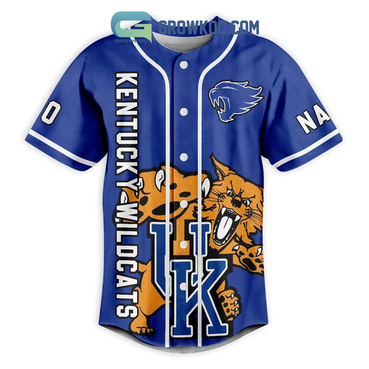 Kentucky Wildcats Go Big Blue Personalized Baseball Jersey baseball jersey product view 2
