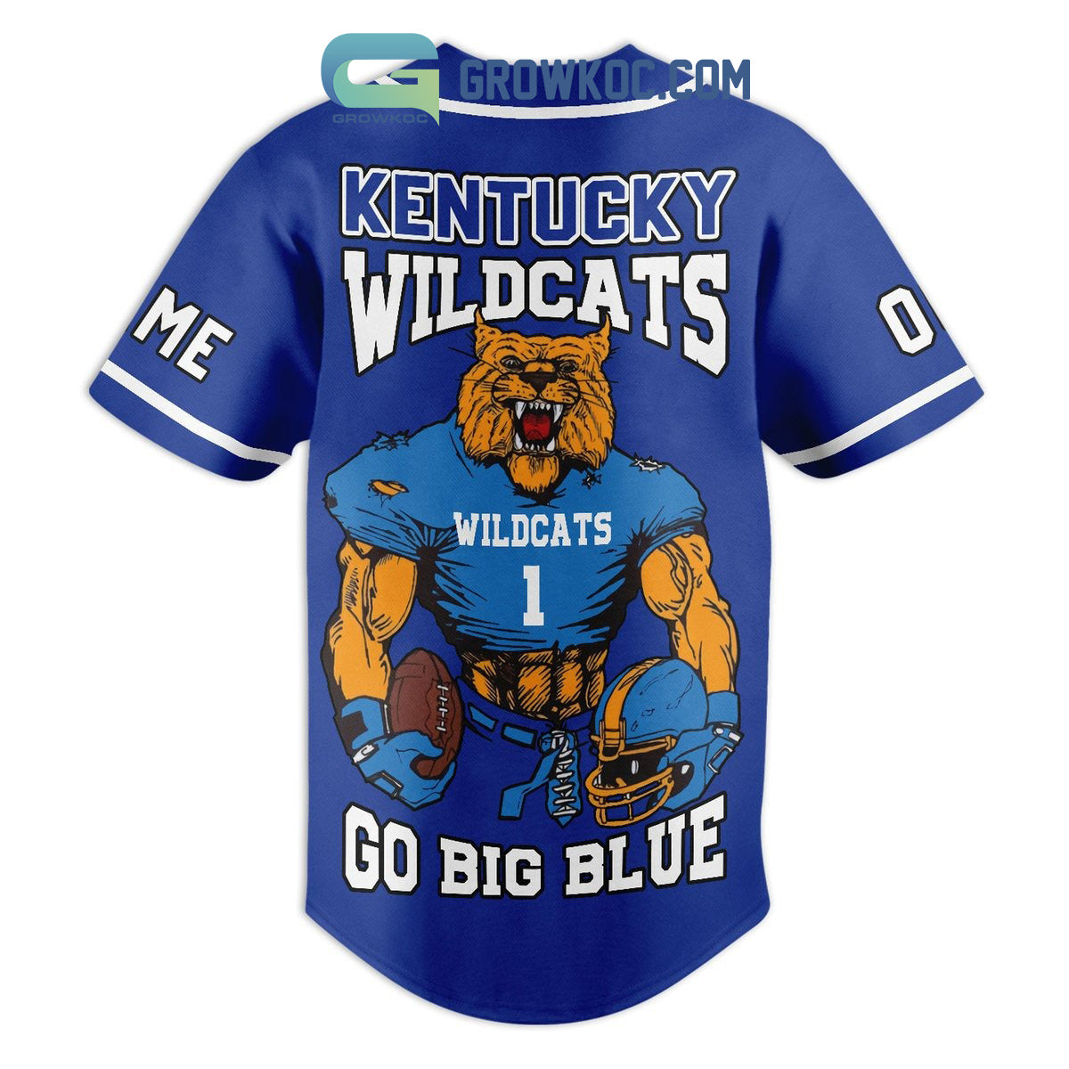 Kentucky Wildcats Go Big Blue Personalized Baseball Jersey baseball jersey product view 3