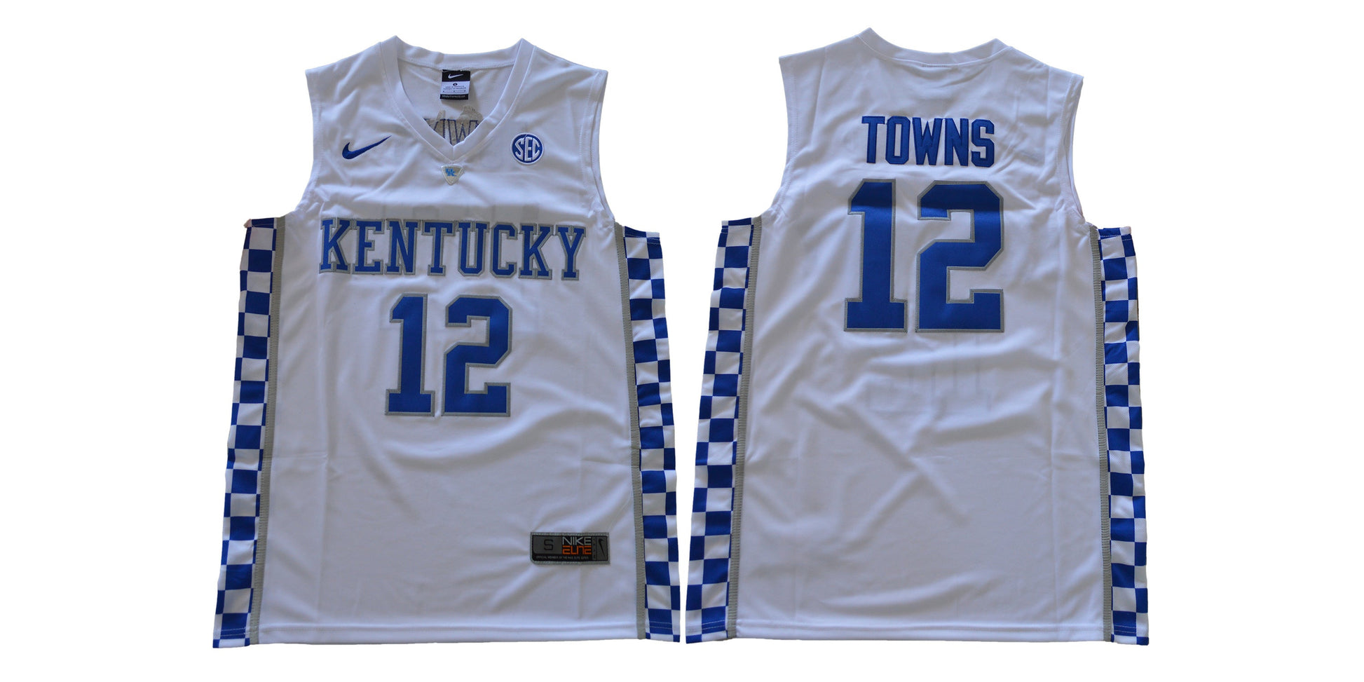 Kentucky 12 Towns White College Football Jersey football jersey product view 1