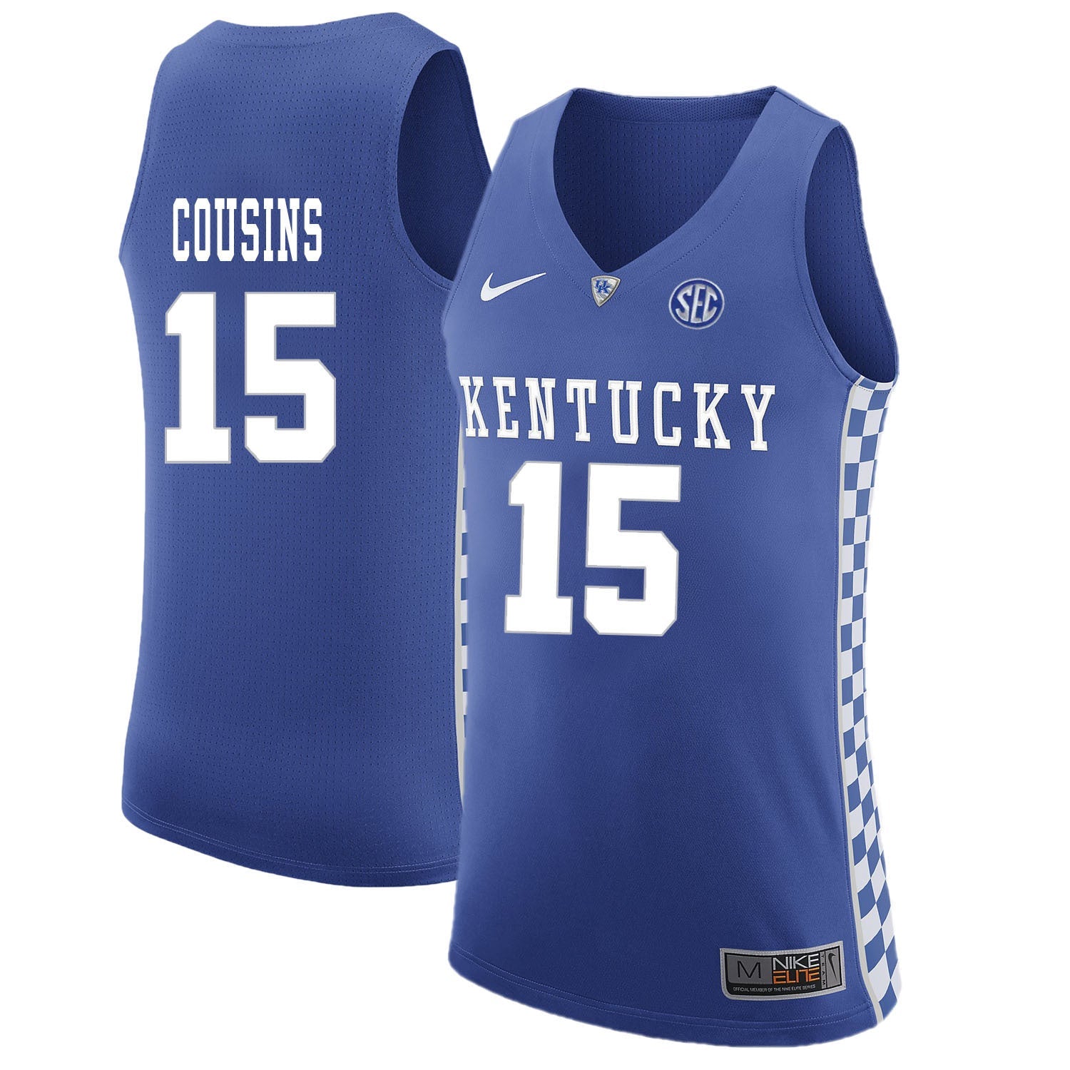 Kentucky COUSINS 15 Blue College Football Jersey football jersey product view 1