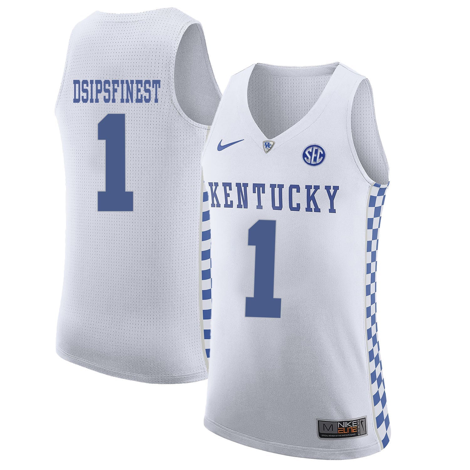 Kentucky DSIPSFINEST 1 White College Football Jersey football jersey product view 1