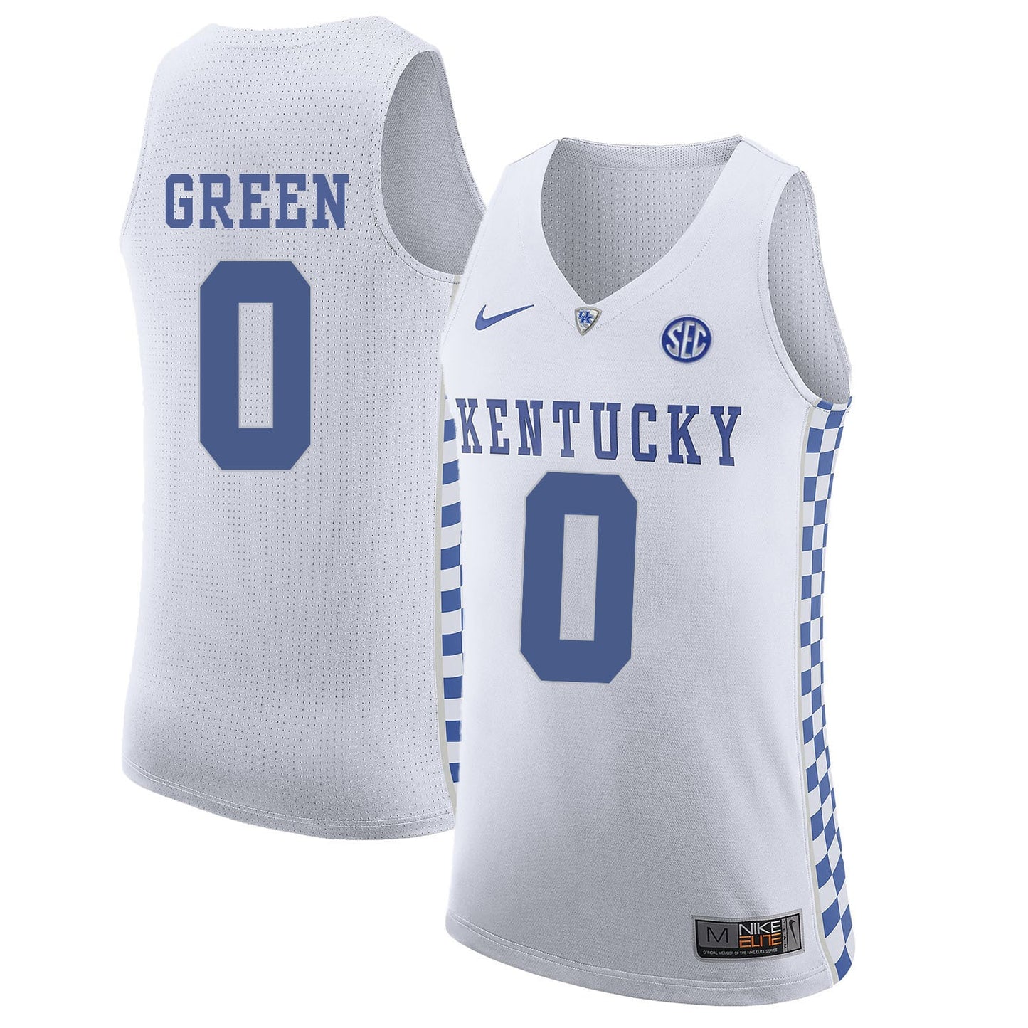 Kentucky GREEN 0 White College Football Jersey football jersey product view 1