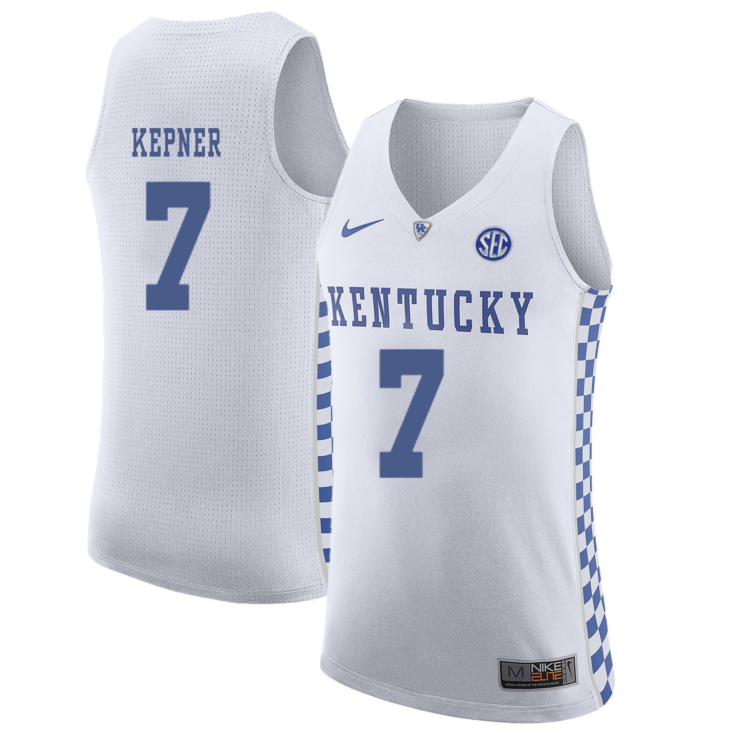 Kentucky KEPNER 7 White College Football Jersey football jersey product view 1