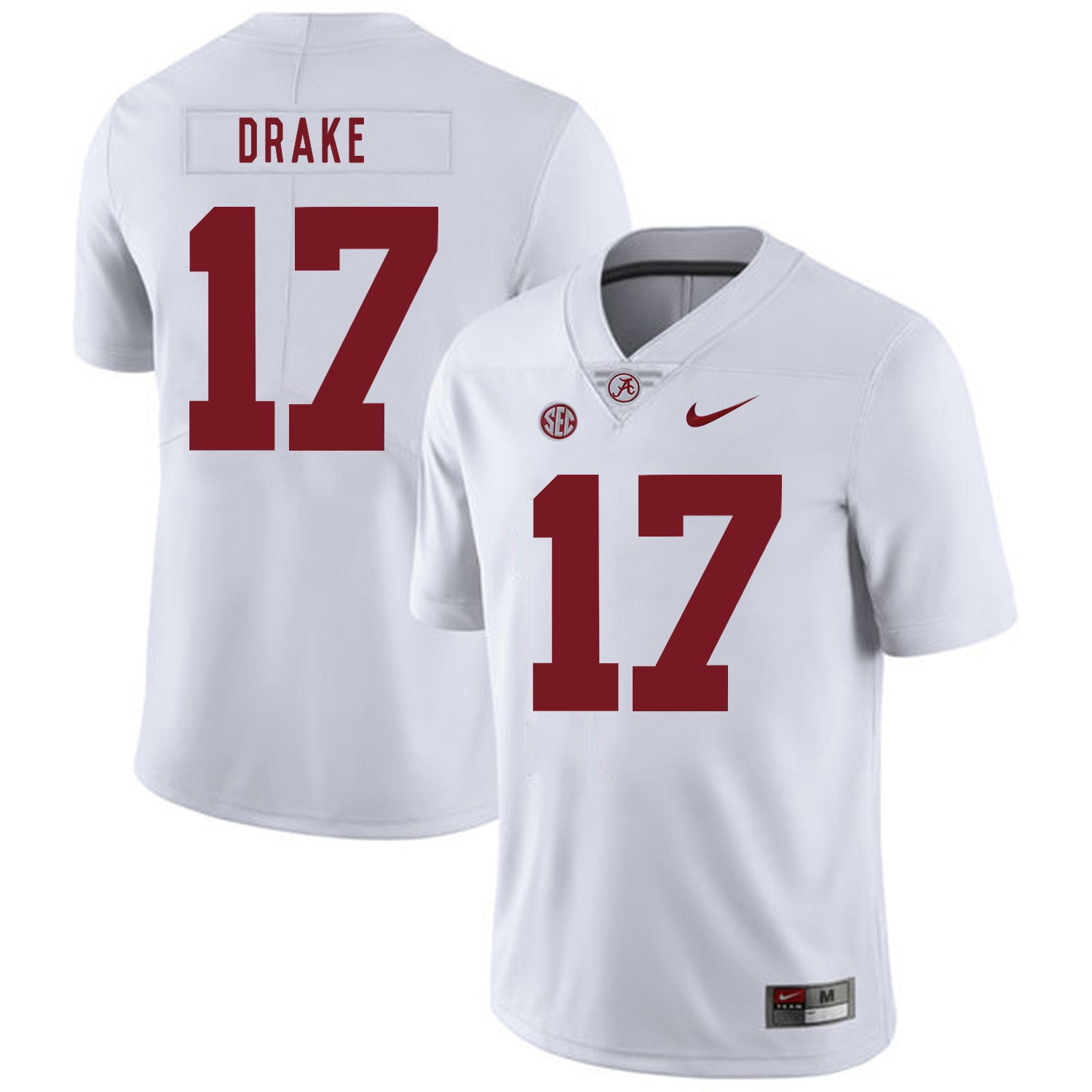 Kenyan Drake 17 White .2jpg College Football Jersey football jersey product view 1