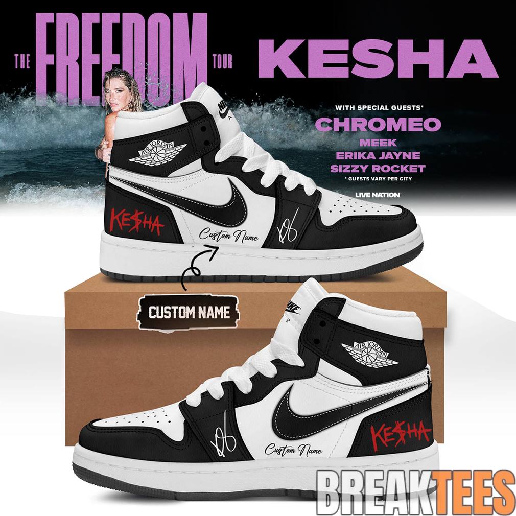 Kesha The Freedom Tour Custom AJ1 Shoes Unisex T-shirt, Sweatshirt, Hoodie, Long Sleeve Tee - T-Shirt, Sweatshirt, Hoodie
