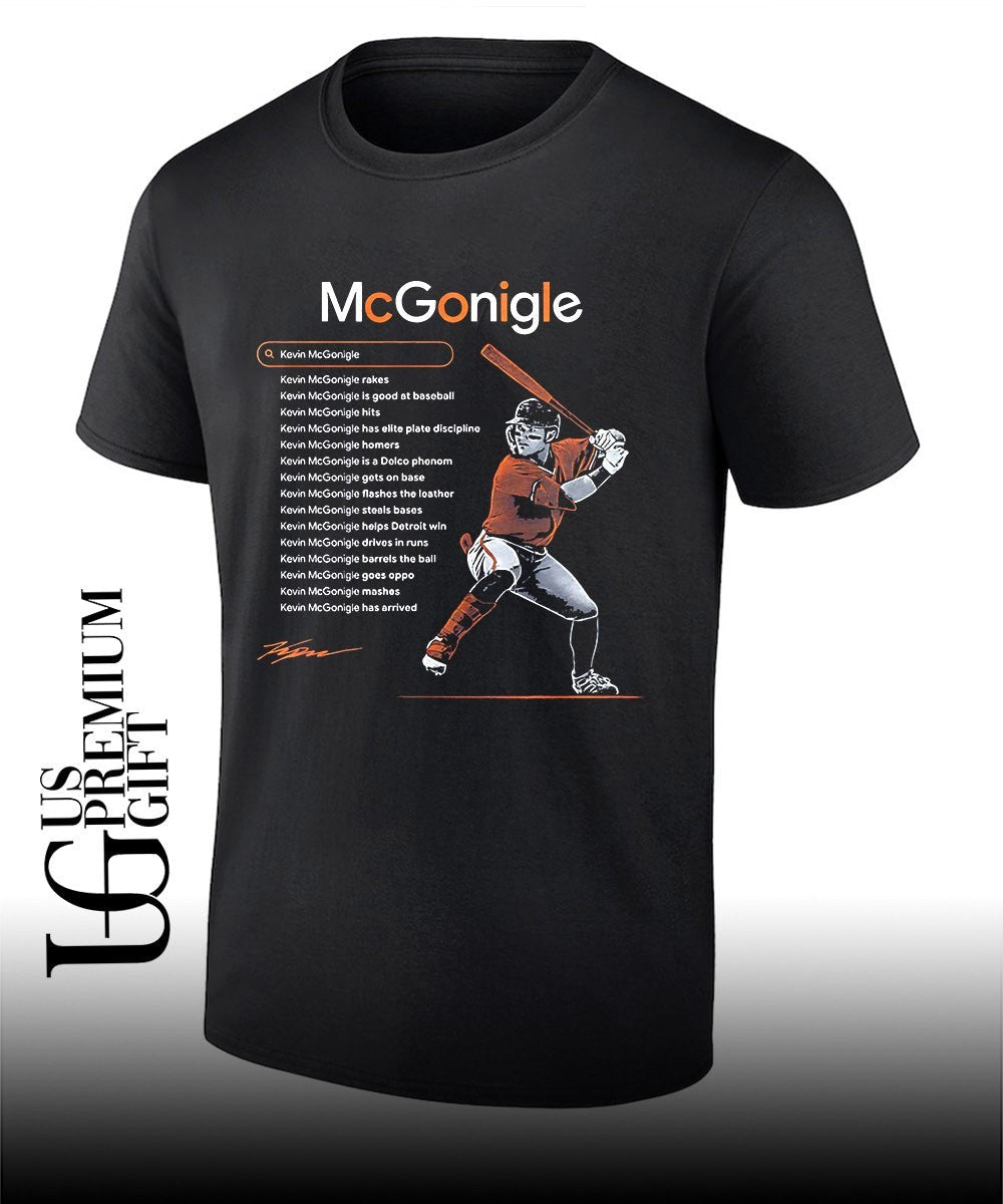 Kevin McGonigle Detroit Tigers MLB signature shirt Unisex T-shirt, Sweatshirt, Hoodie, Long Sleeve Tee - T-Shirt, Sweatshirt, Hoodie