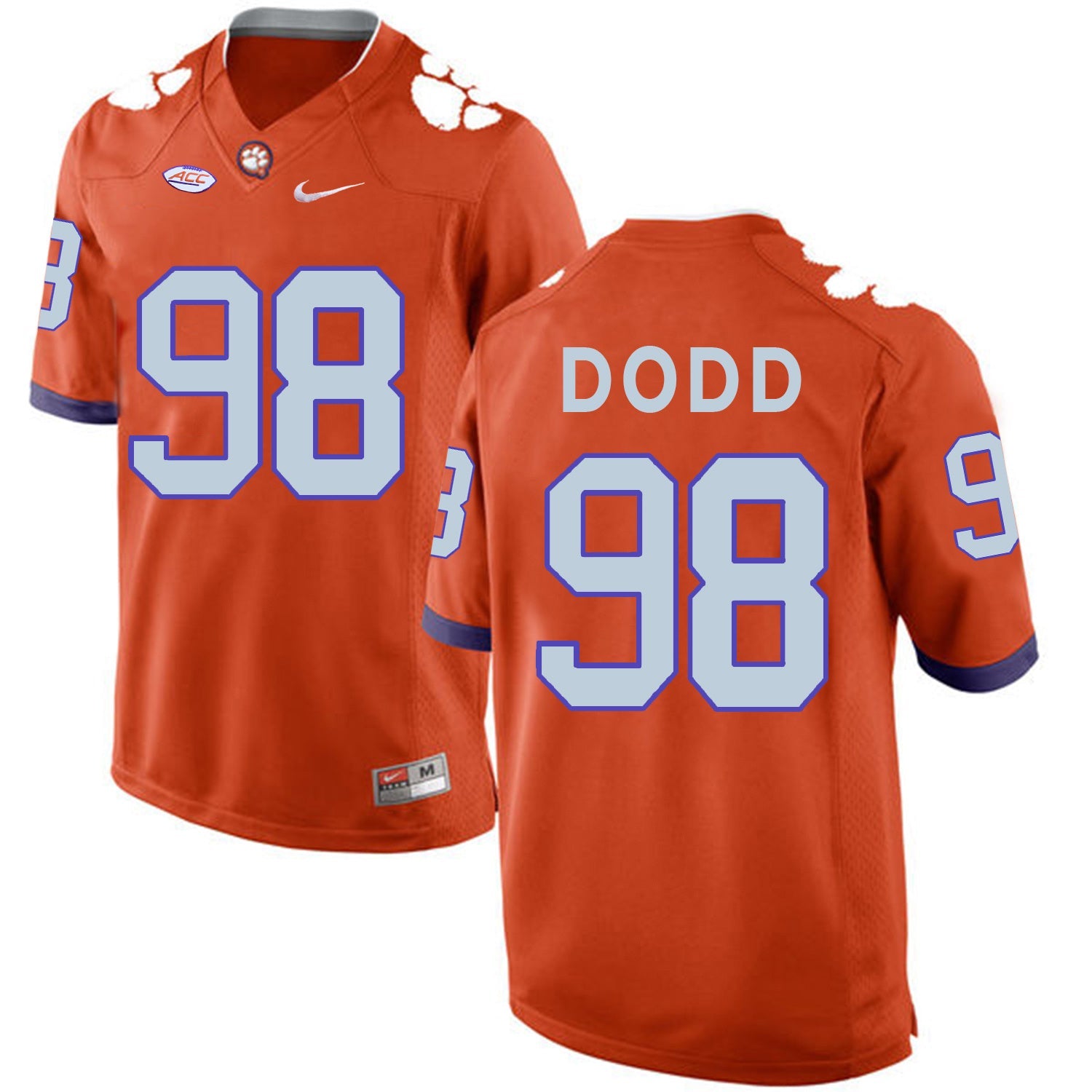 Kevin Dodd 98 Orange College Football Jersey football jersey product view 1