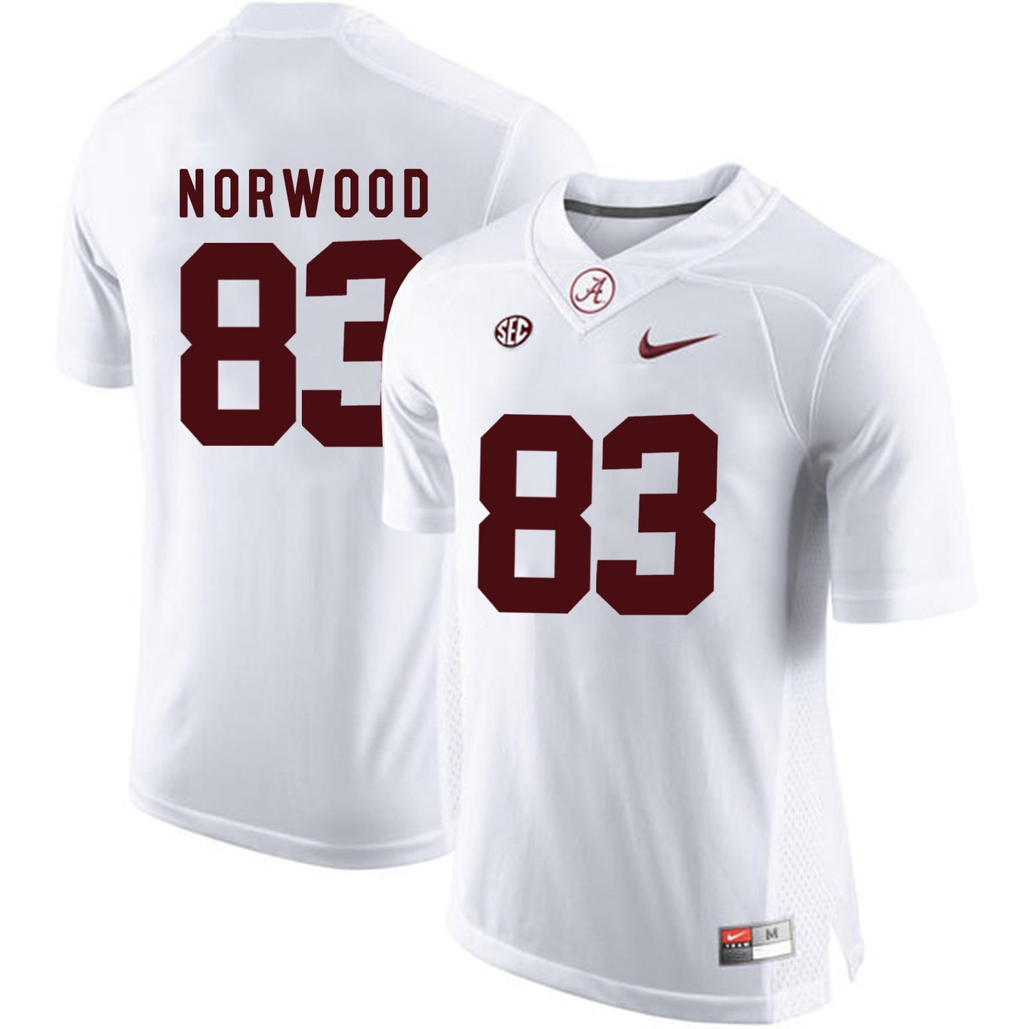 Kevin Norwood 83 White College Football Jersey football jersey product view 1