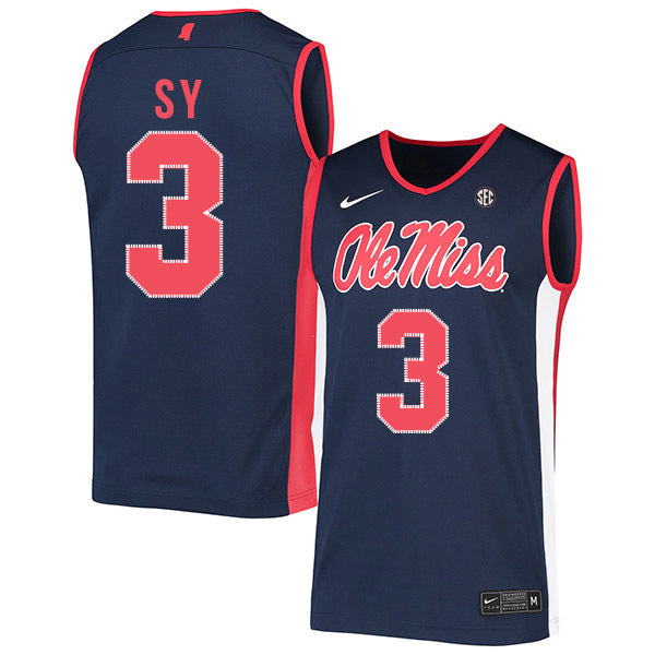 Khadim Sy 3 Navy College Football Jersey football jersey product view 1