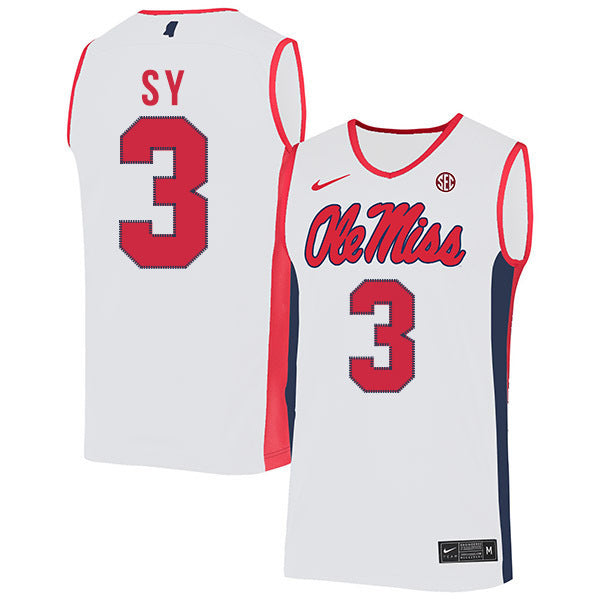 Khadim Sy 3 White College Football Jersey football jersey product view 1