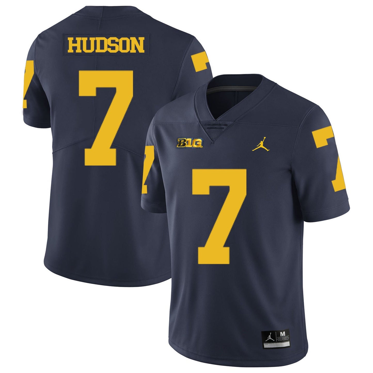 Khaleke Hudson 7 Blue College Football Jersey football jersey product view 1
