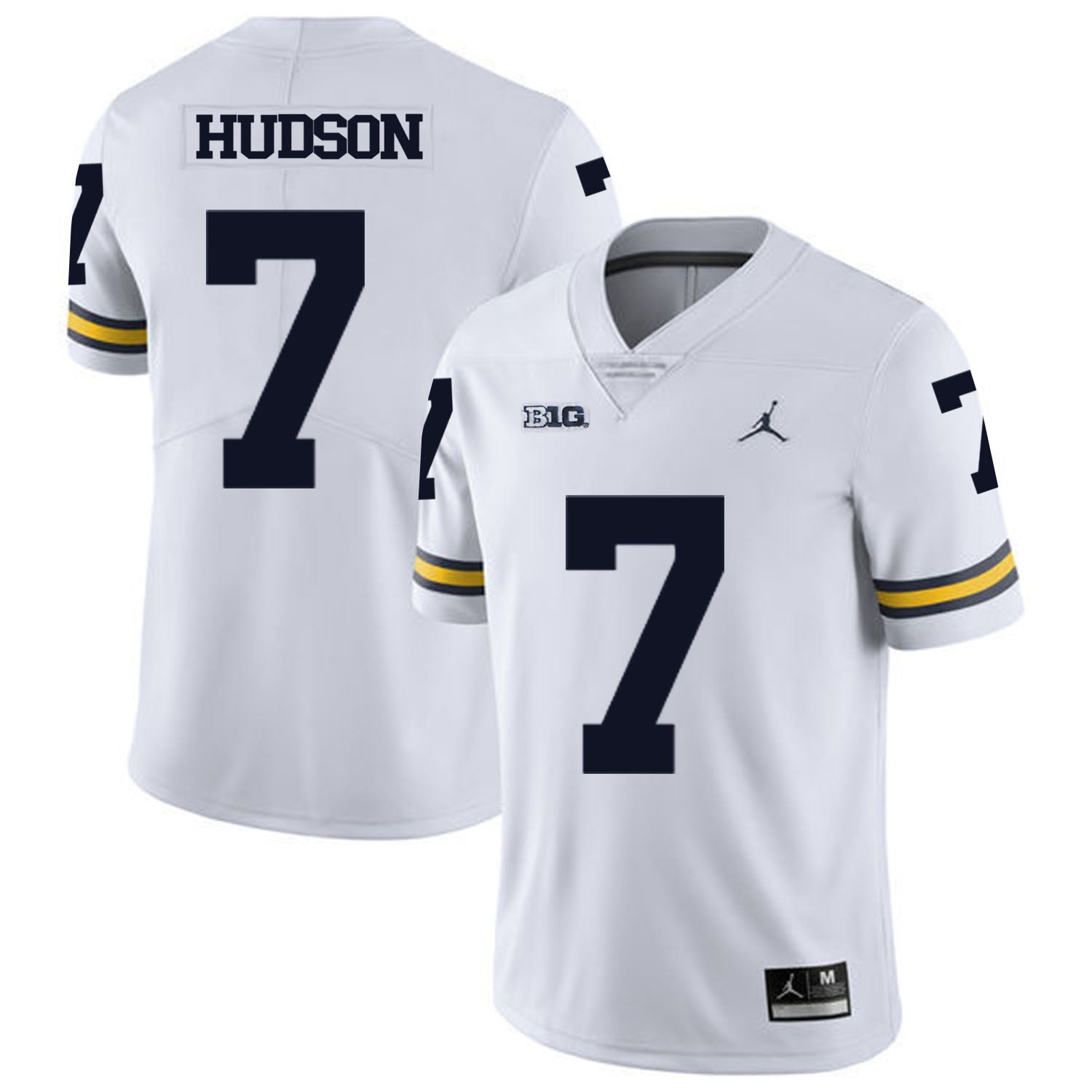 Khaleke Hudson 7 White College Football Jersey football jersey product view 1